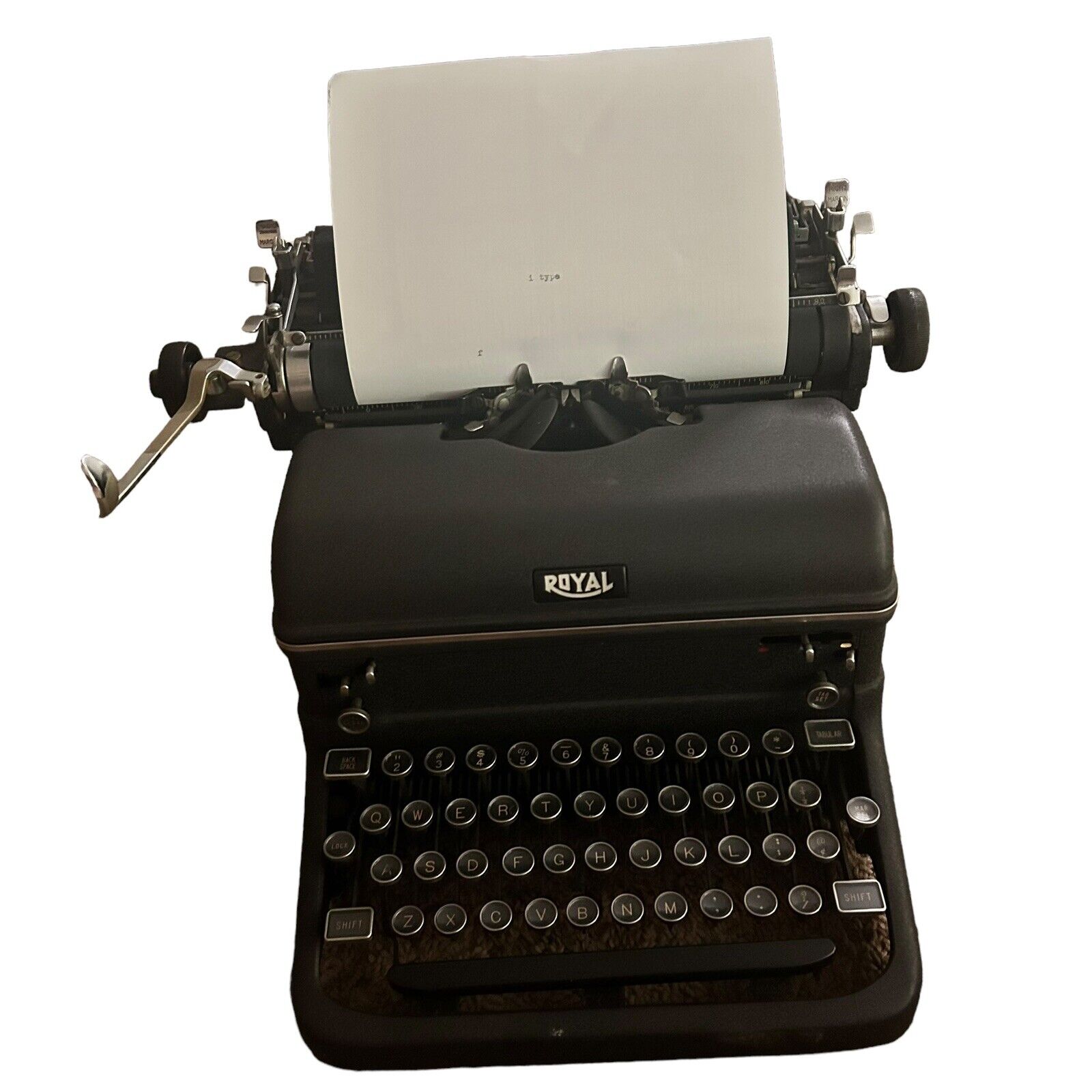 Vintage Beautiful Royal KMM Typewriter Black  Magic Margin TYPES See Video