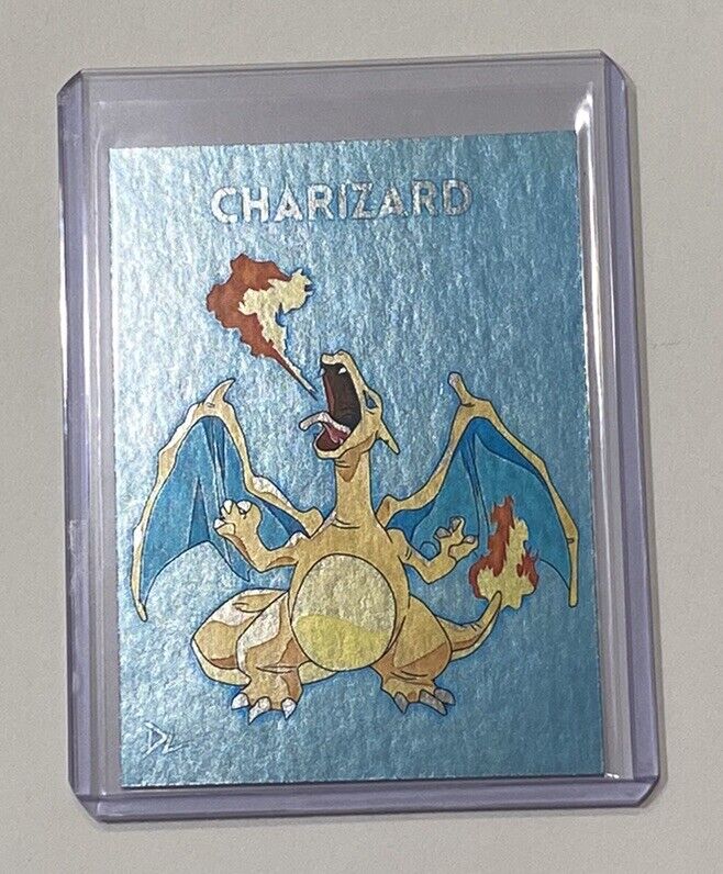 Charizard Platinum Plated Limited Edition Artist Signed Pokemon Trading Card 1/1