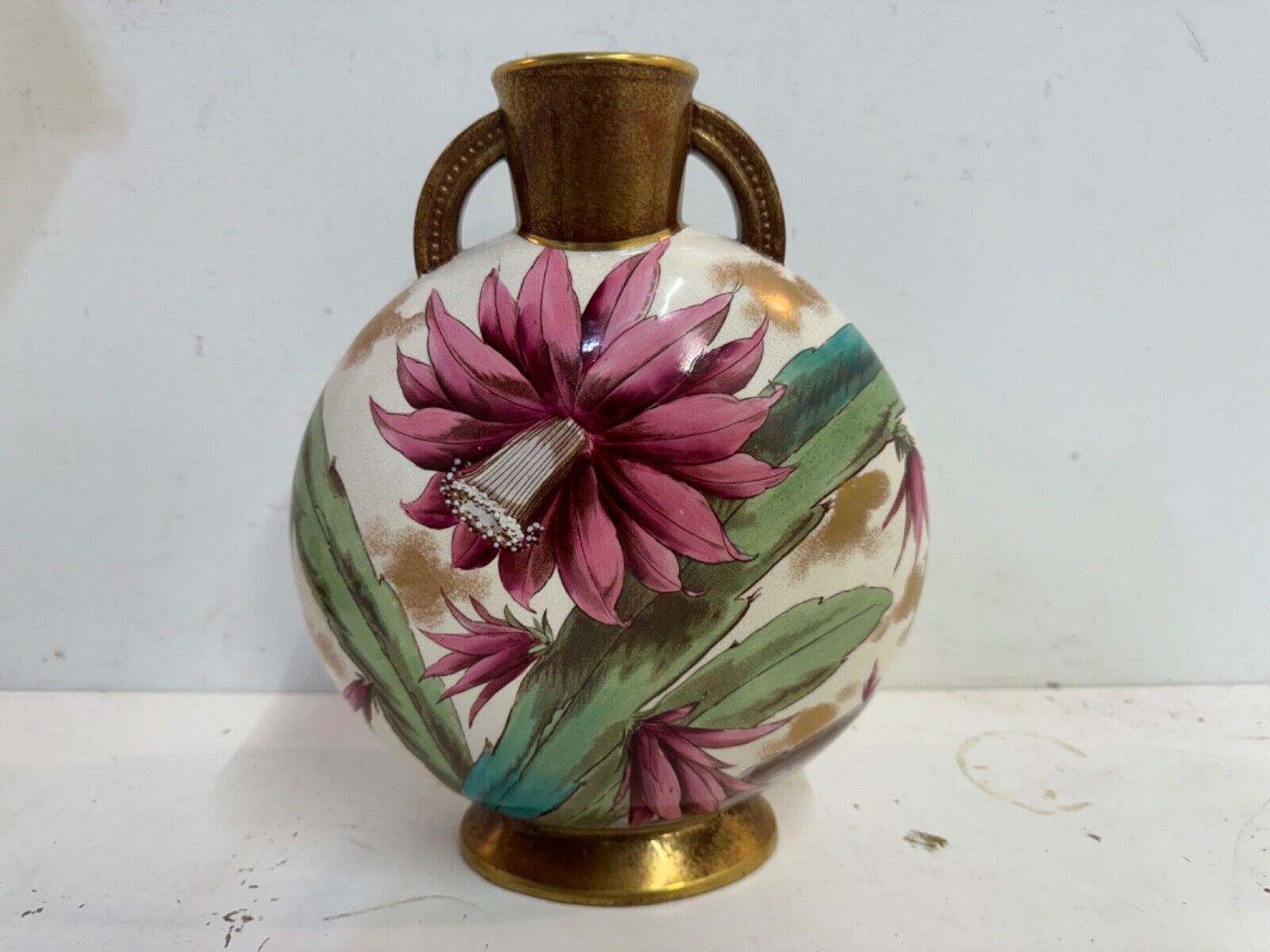 Antique Adderley Porcelain Vase with Floral Decorations