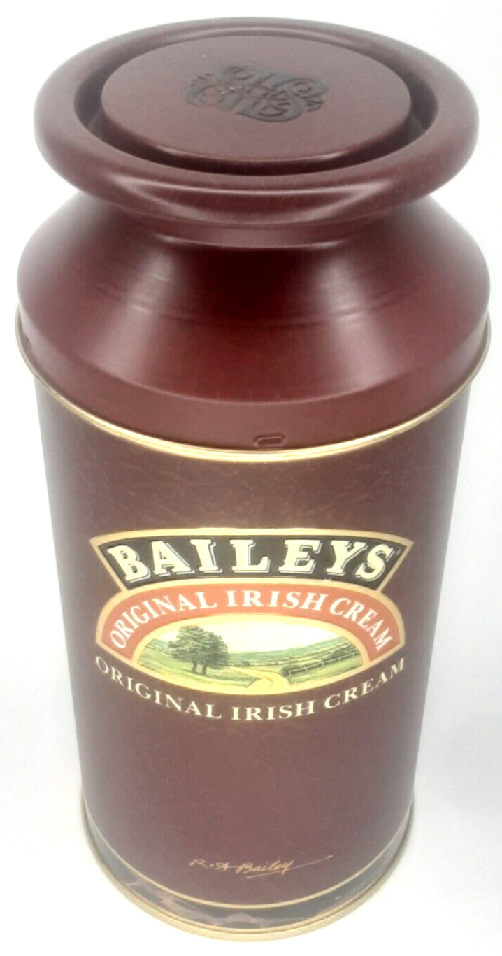 Baileys Original Irish Cream Brown Tin Churn Made In England Vintage Bar Decor