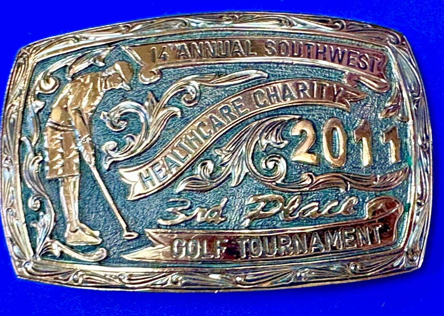Golf Tournament 14th annual SW Healthcare Charity 3rd place Trophy belt buckle