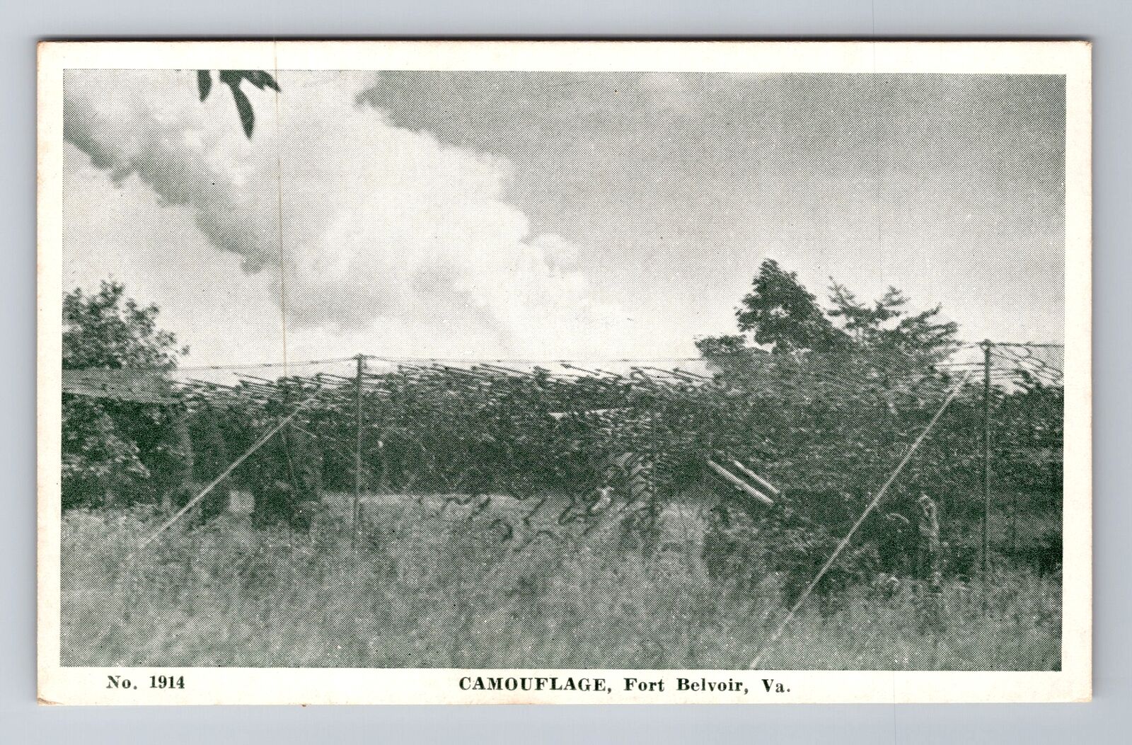 Fort Belvoir VA-Virginia, Camouflage, Antique Vintage Souvenir Postcard