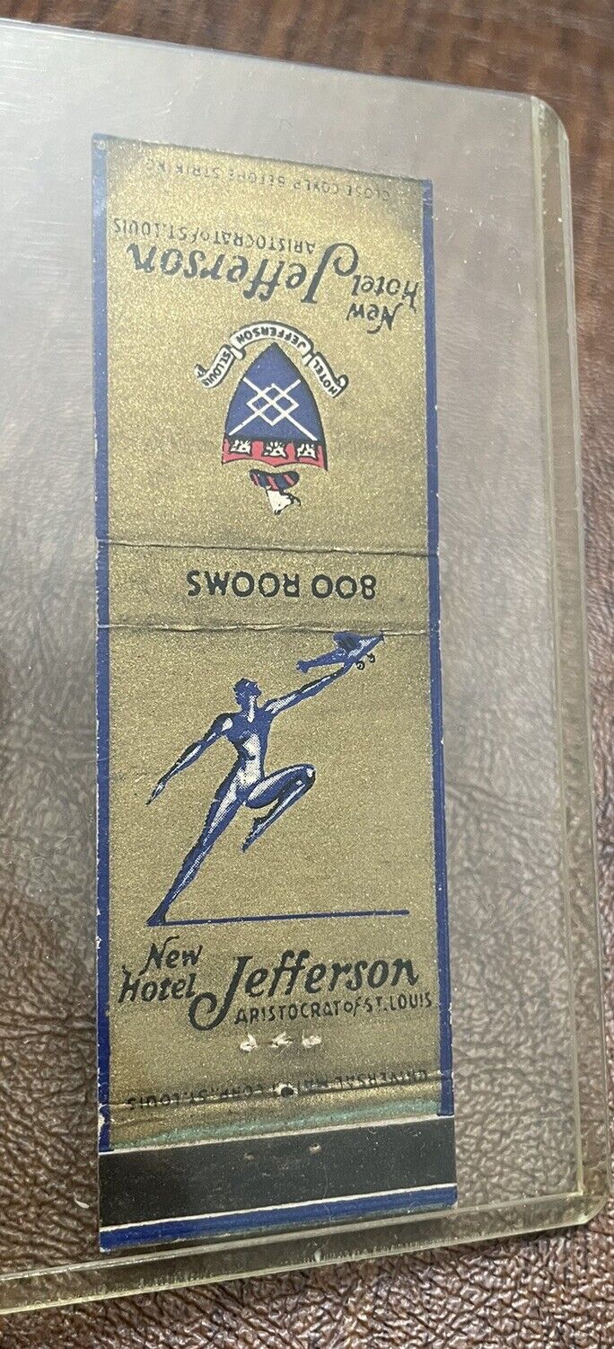 Vintage Missouri Bobtail Matchbook: “New Hotel Jefferson” St Louis, MO