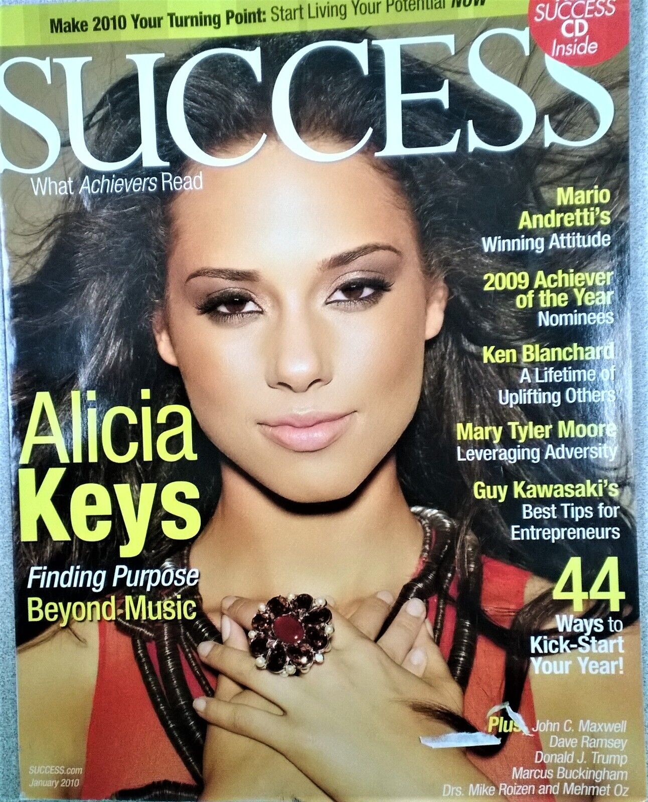 Alicia Keys Mario Andretti DAVE RAMSEY Success Magazine w/ CD January 2010