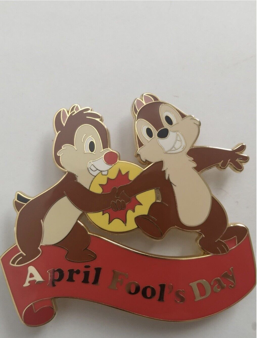 RARE LE 100 JUMBO Disney Pin April Fools Day  Chip An Dale Buzzer SEALED NIP
