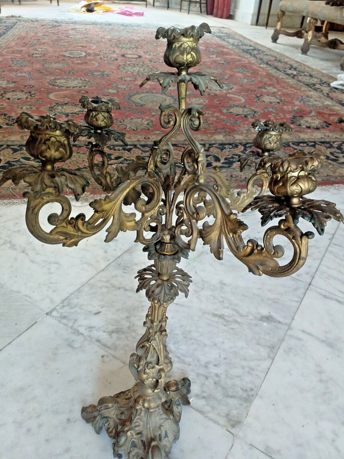 Antique French Bronze Candleabrum