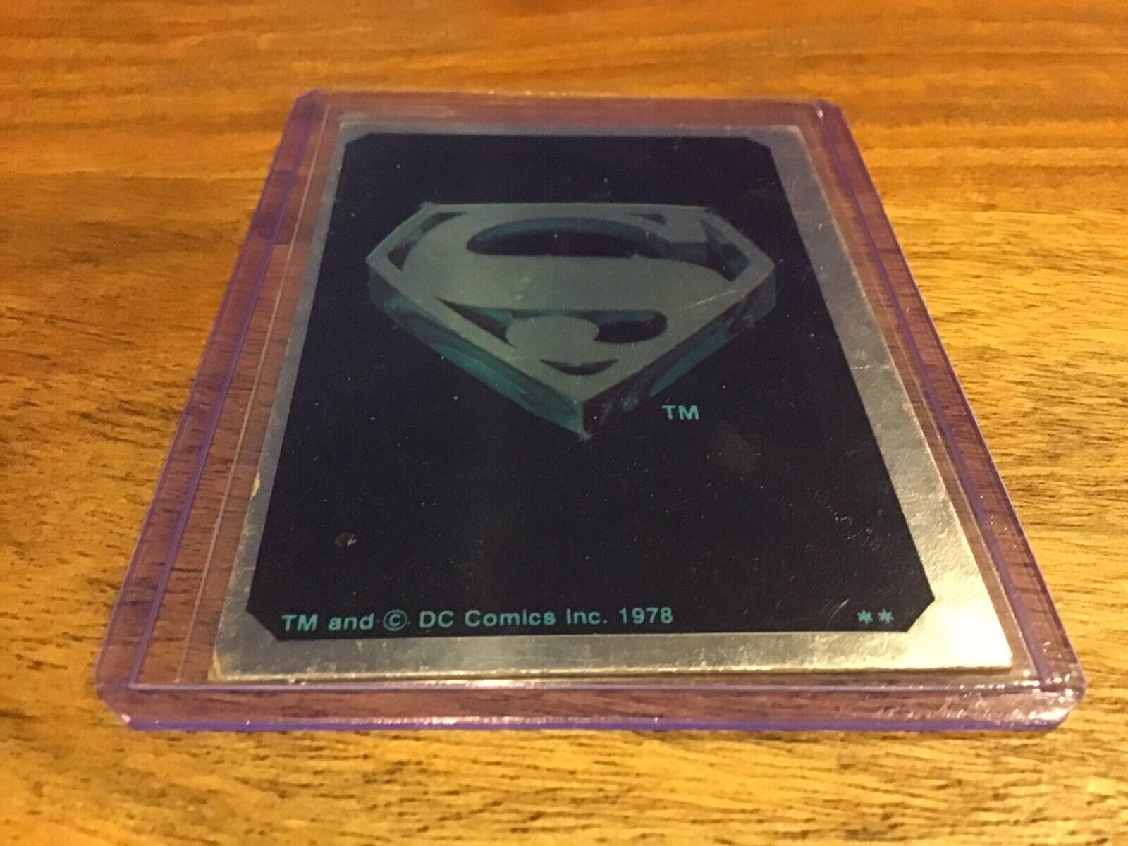 1978 DC SUPERMAN Movie Comic Book Trading Card Foil Insert Rare Sticker Logo EX