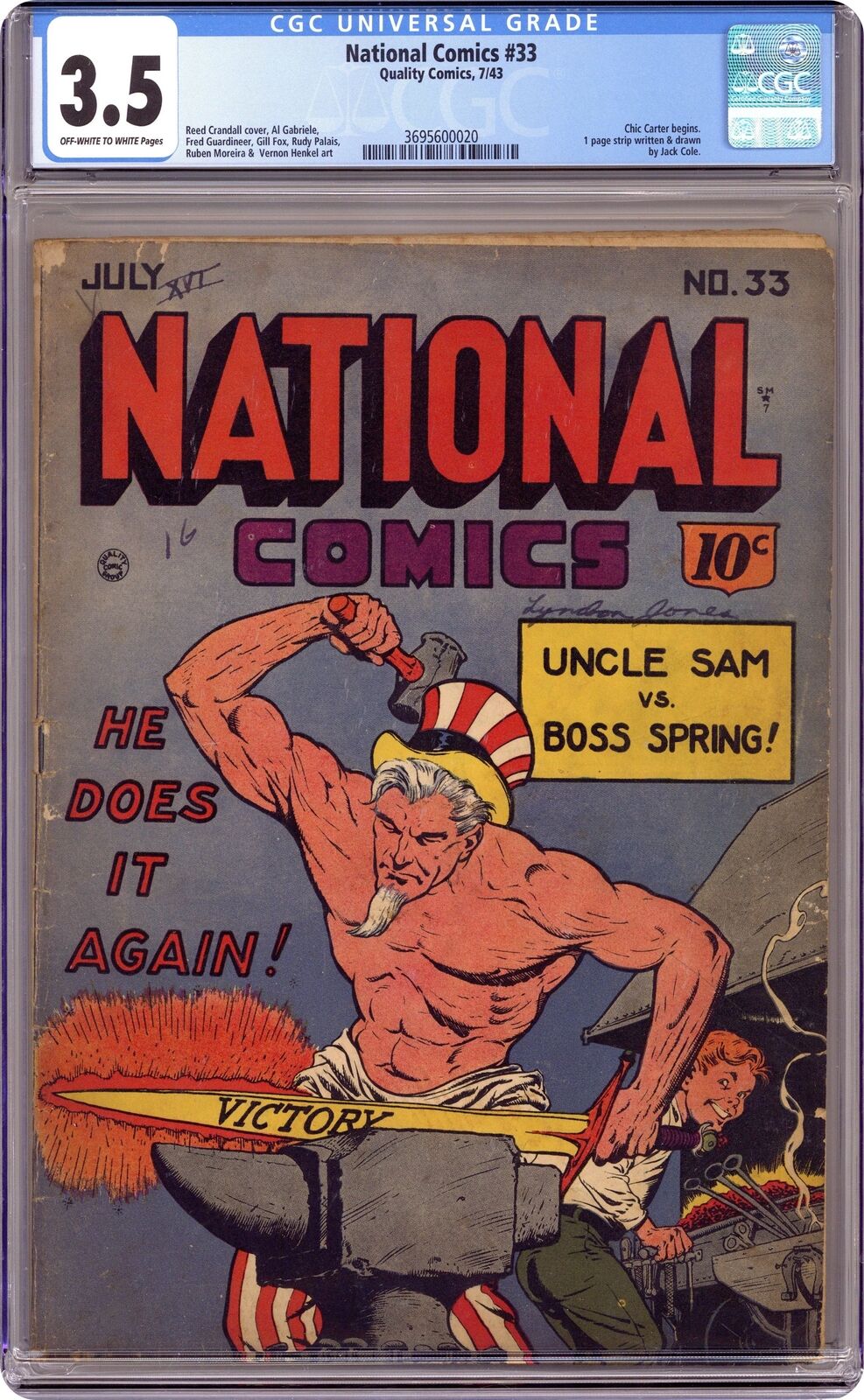 National Comics #33 CGC 3.5 1943 3695600020