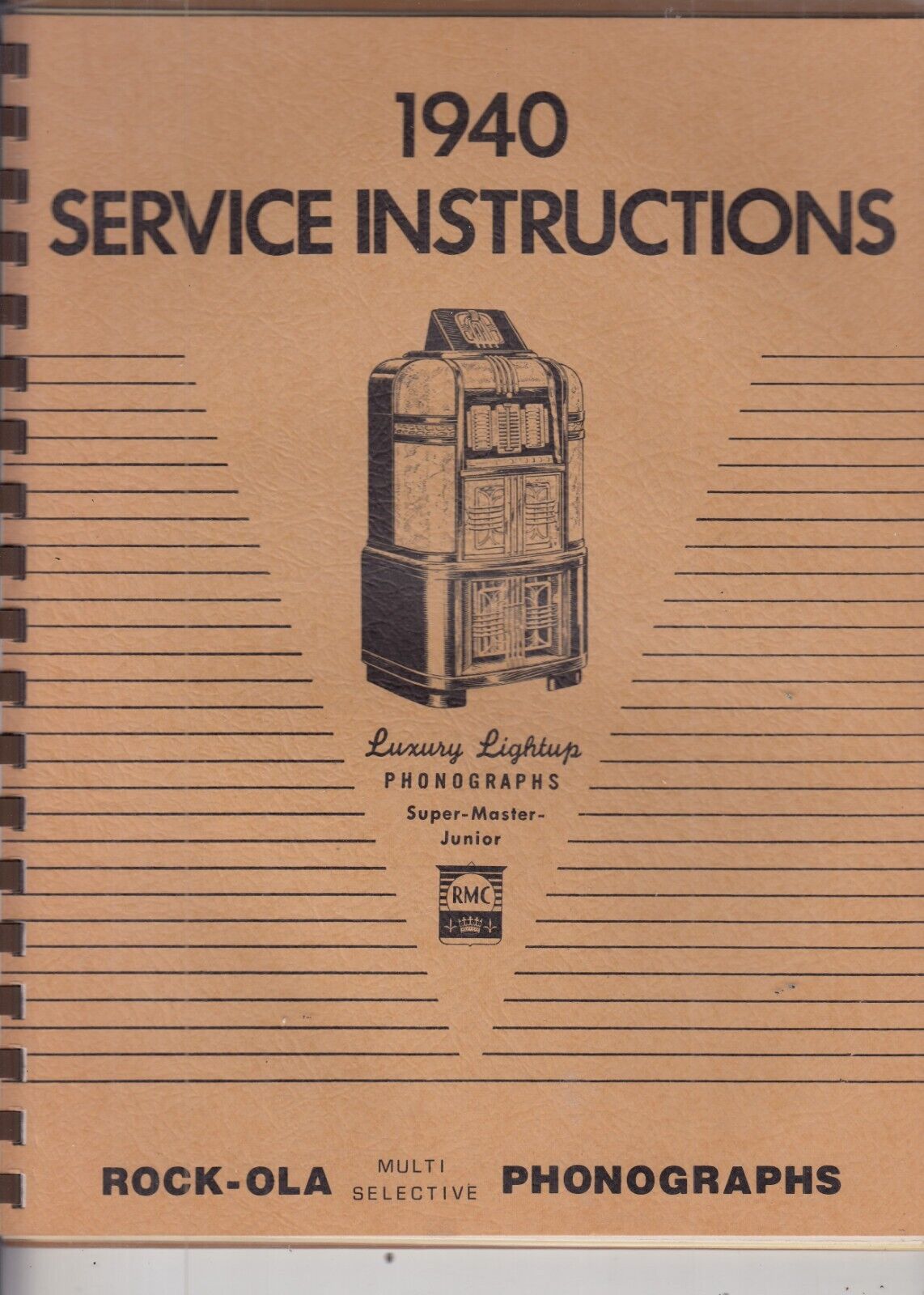 Rock-Ola Super, Master & Junior Service and Instruction Manual 1940  - REPRINT