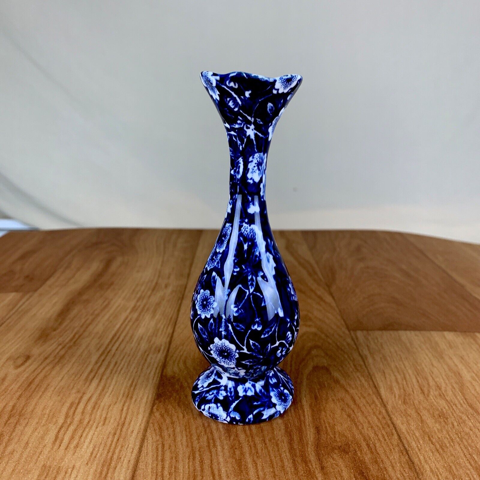 Vintage Blue 'Charlotte' Royal Crownford Ironstone Bud Vase 5.5