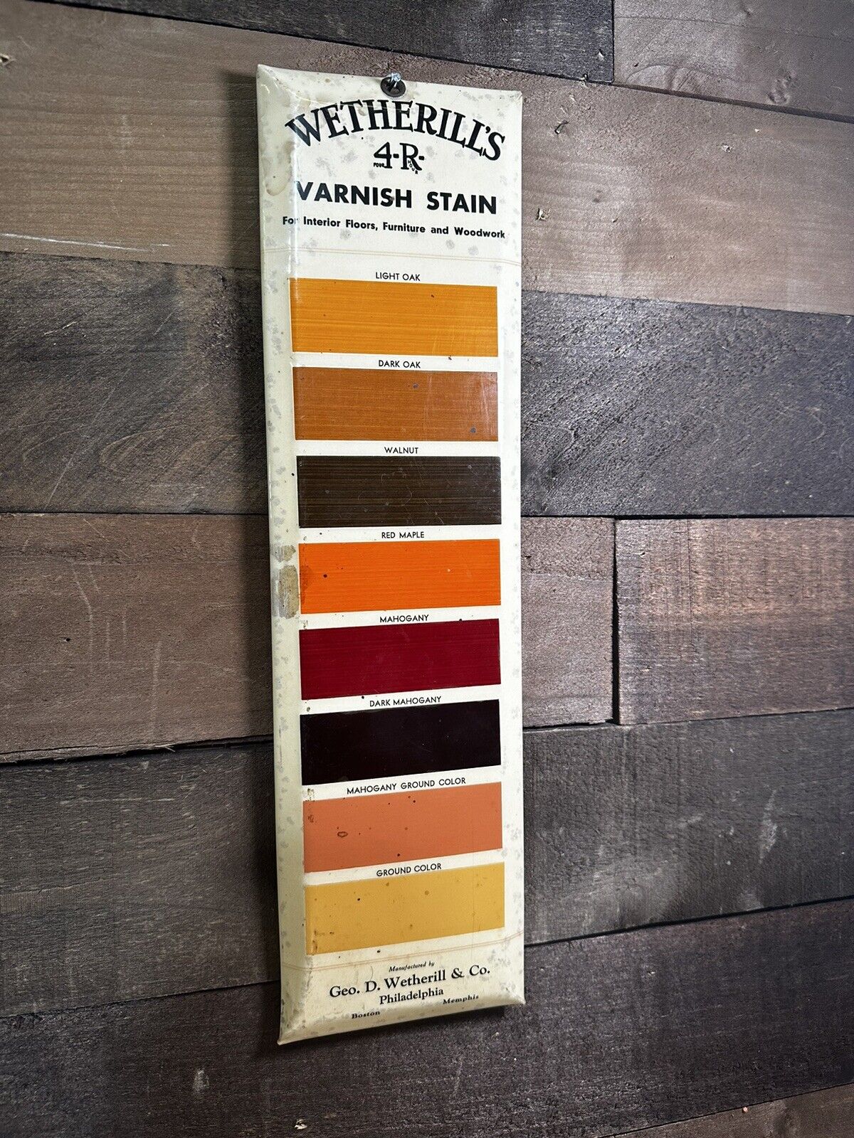 Vintage Wetherills Varnish Stain Sample DH371