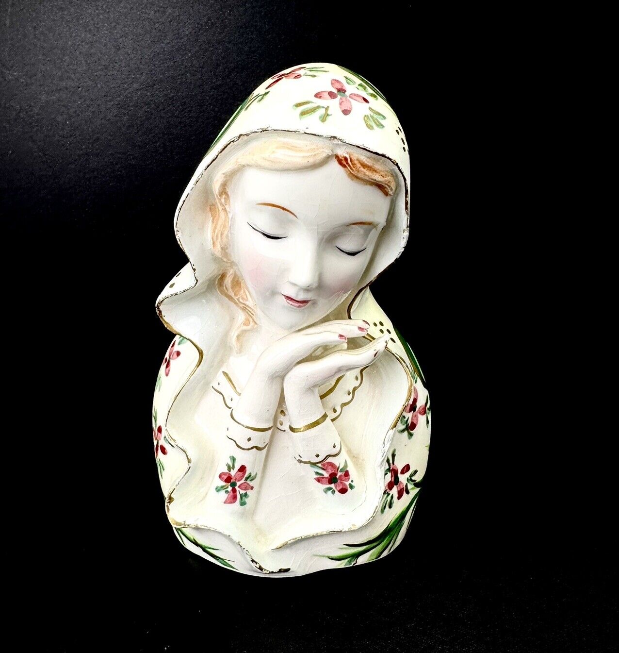 Vintage Ardalt Verithin Madonna Blessed Virgin Mary Porcelain Figurine, Japan