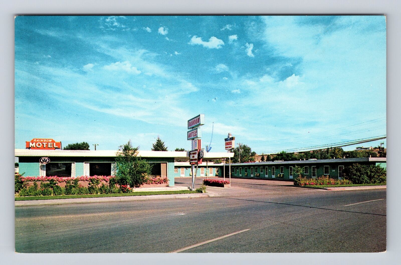 Cody WY-Wyoming, Rainbow Motel, Advertising, Antique Vintage Souvenir Postcard