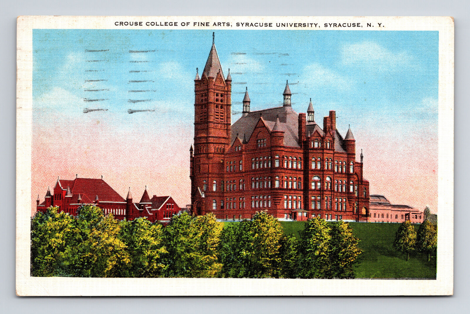 c1936 Postcard Syracuse University Crouse College of Fine Arts NY New York