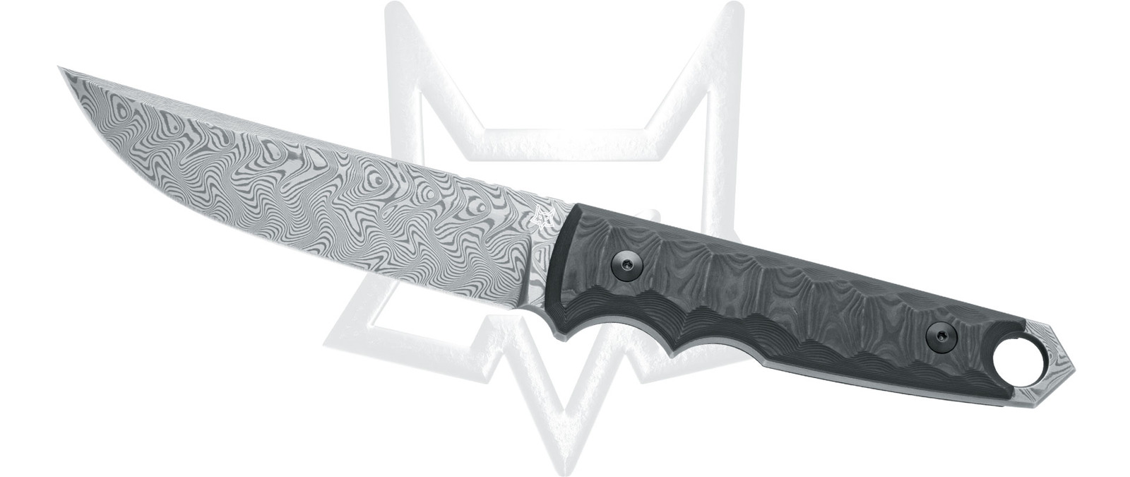 Fox Knives RYU Fixed Blade FX-634DCFB Black Camo Carbon Fiber Damascus Knife
