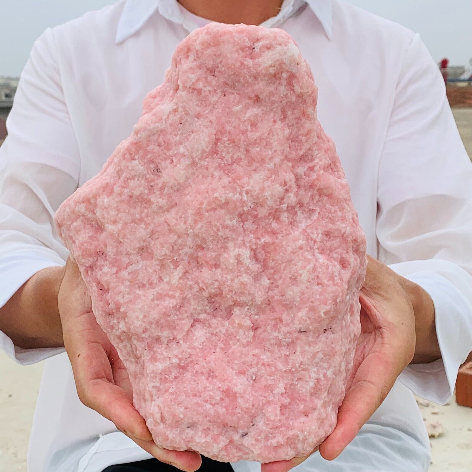 7.16lb Large Pink Opal Gemstone Natural Quartz Rough Mineral Specimen