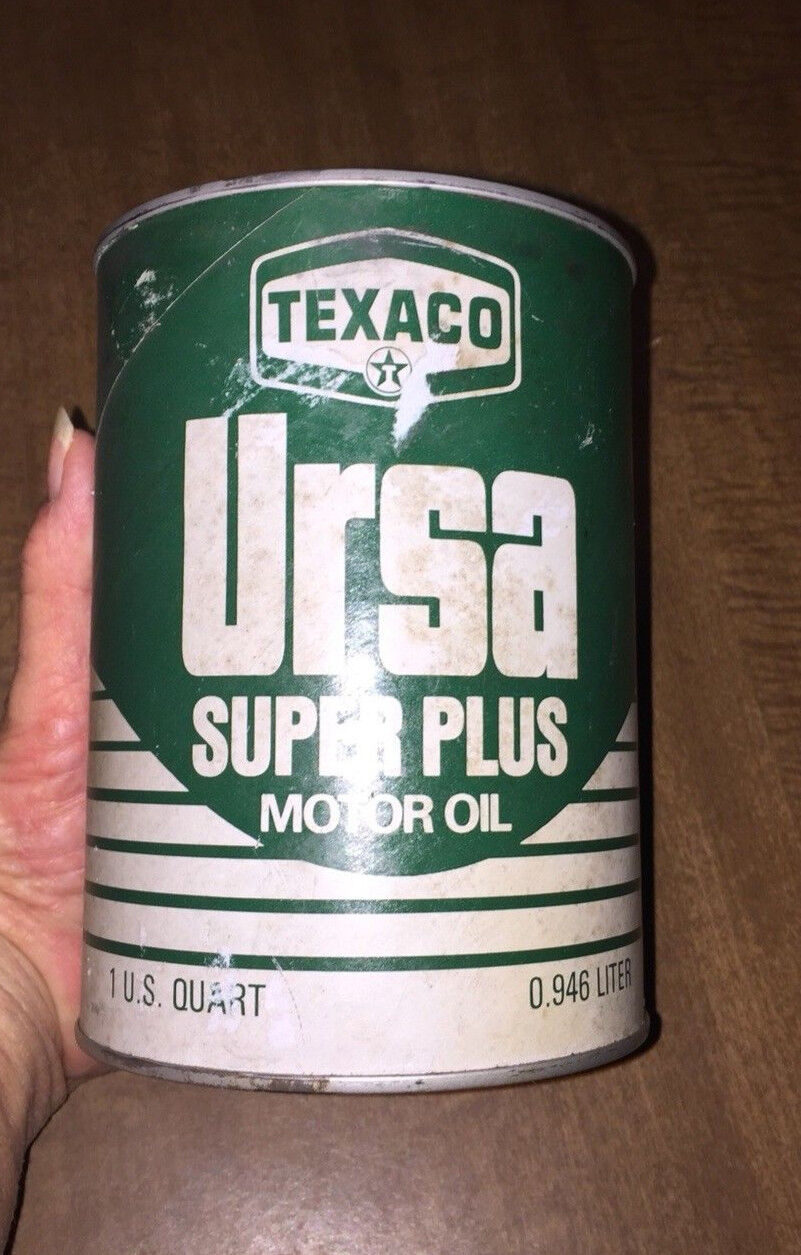 Vintage Texaco URSA 1 Qt. Cardboard Motor Oil Can Full GC a Little Rough Patina