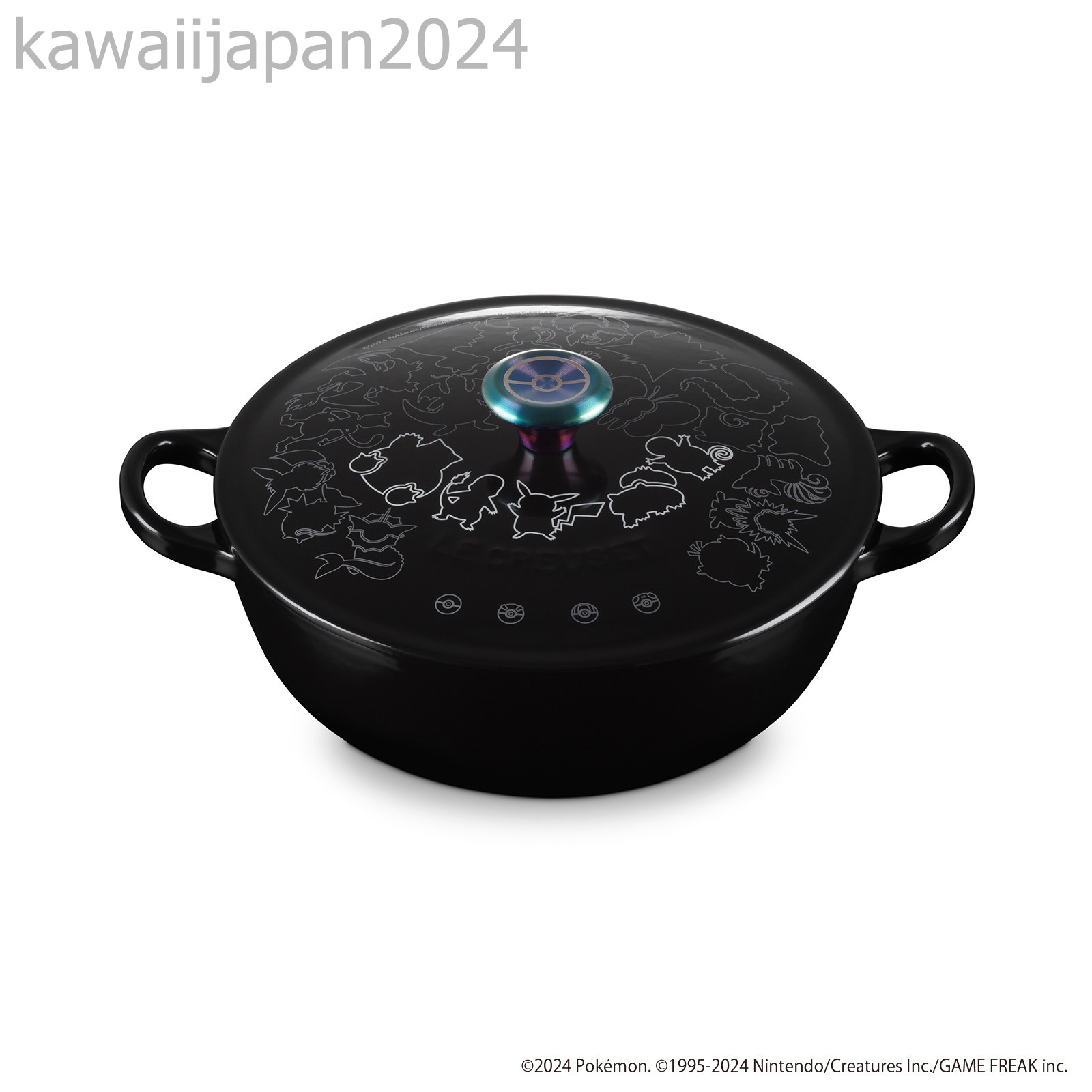 PSL Le Creuset Japan Limited 2024 Pokemon Marmit Shiny Black Cast Enameled Pot