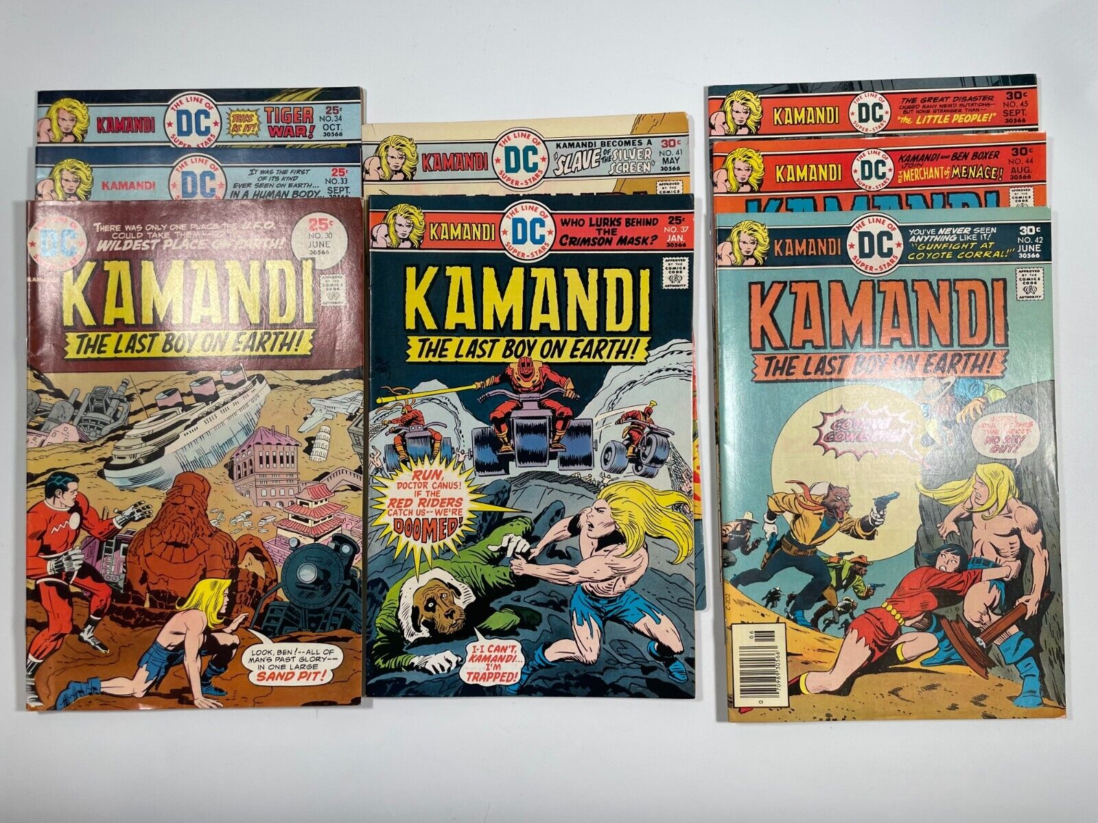 Kamandi the Last Boy on Earth #30, 33, 34, 37, 41, 42, 44, 45 - 1975- Jack Kirby
