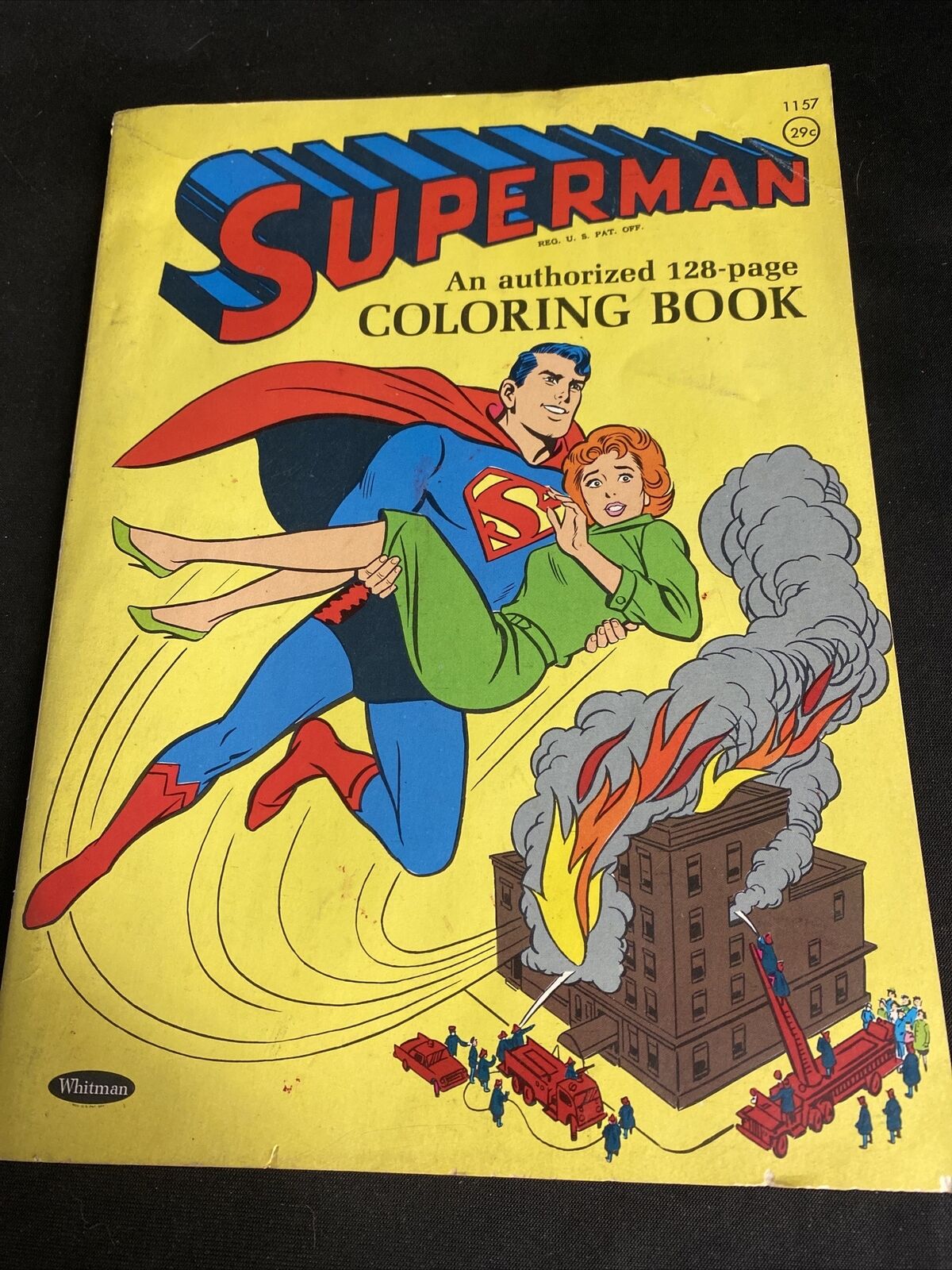 Superman To The Rescue Coloring Book Whitman~ Very Few pages Colored In. 1964
