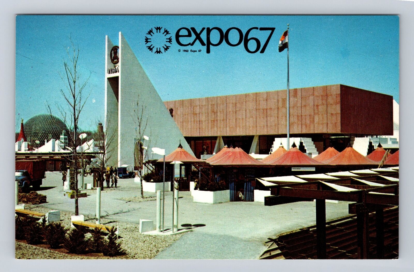 Montreal Quebec-Canada, Expo 67, Pavilion of India, Vintage Souvenir Postcard