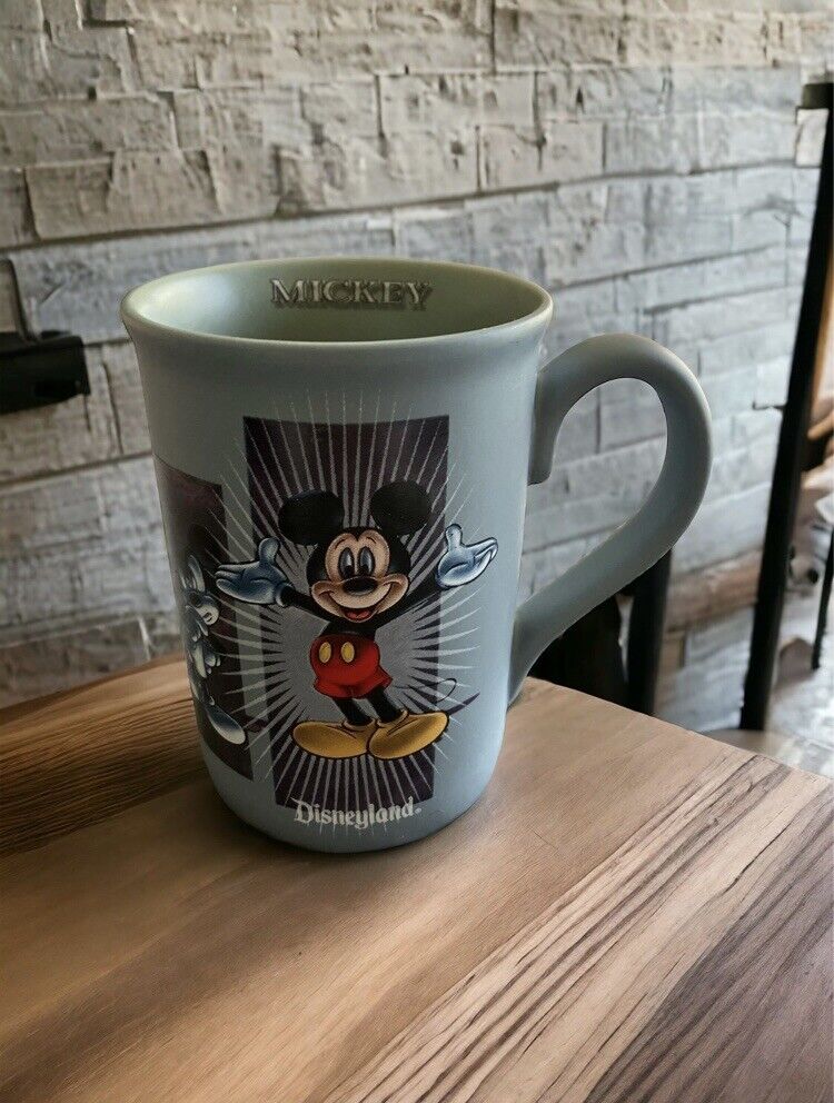 Mickey Mouse Gray Coffee Mug Cup Diesnyland Emotions