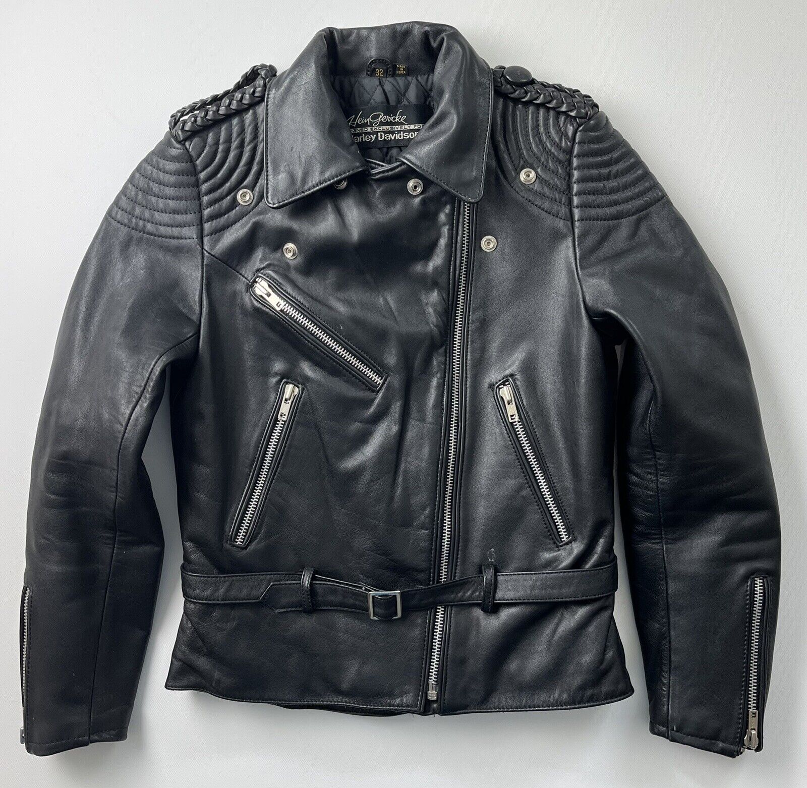 Hein Gericke Women’s Size 32 Leather Jacket Vintage Harley Davidson Biker Riding