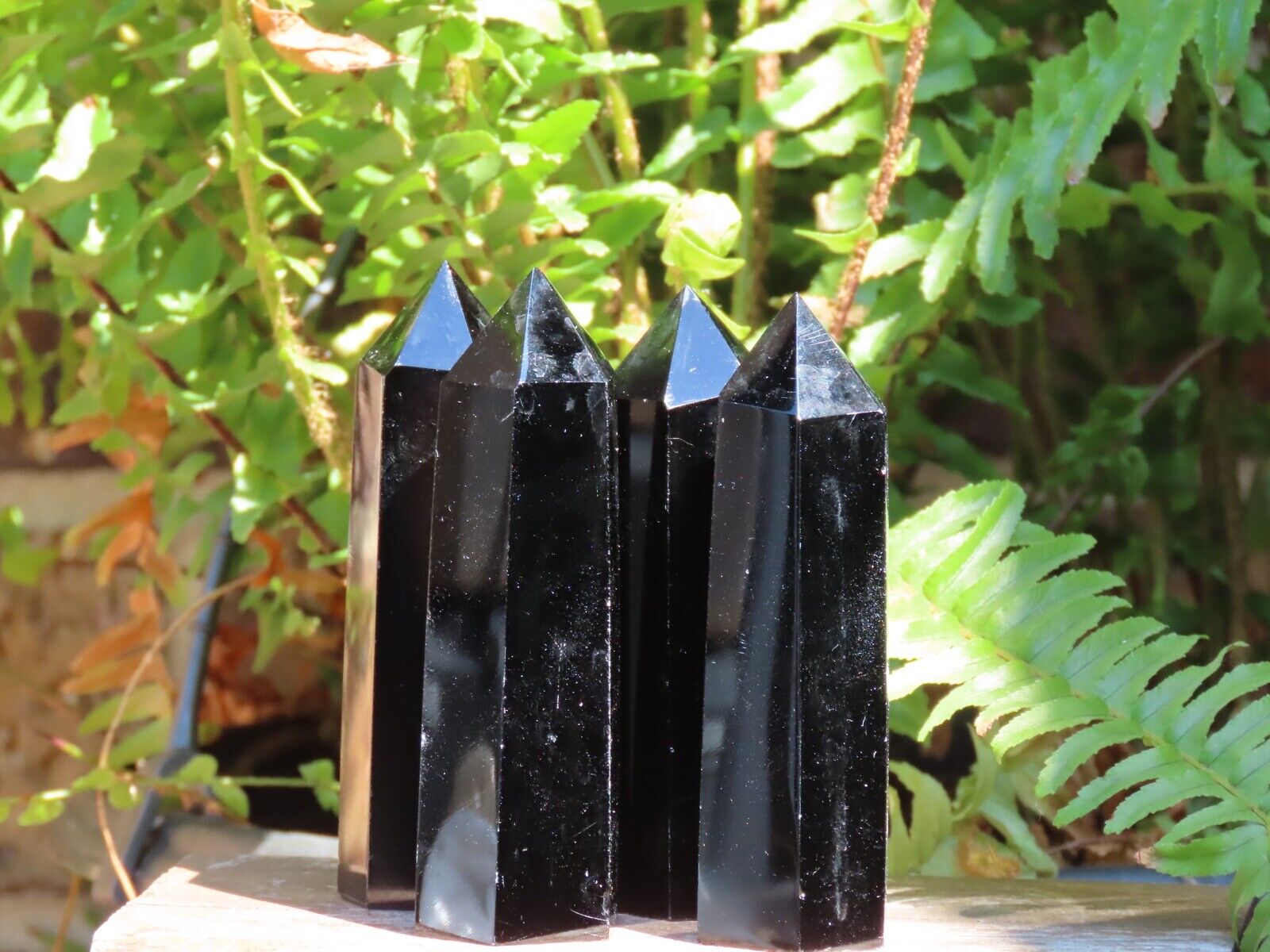 1 x Polished Black Obsidian Crystal Generator 90-95mm Tall / 90 - 100 grams