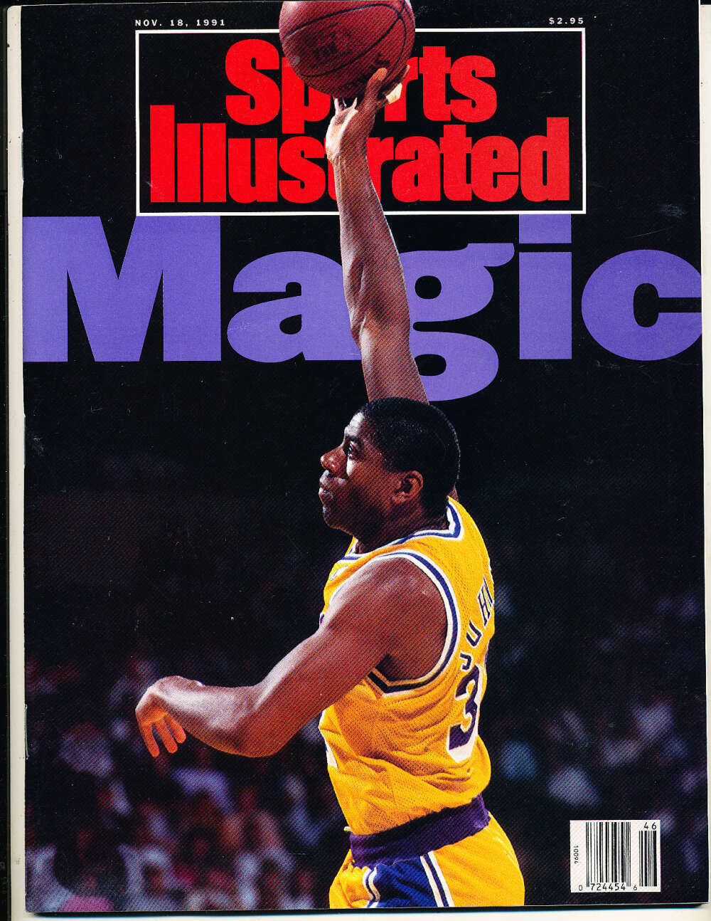 11/18 1991 Magic Johnson Lakers Sports Illustrated no label newsstand nm