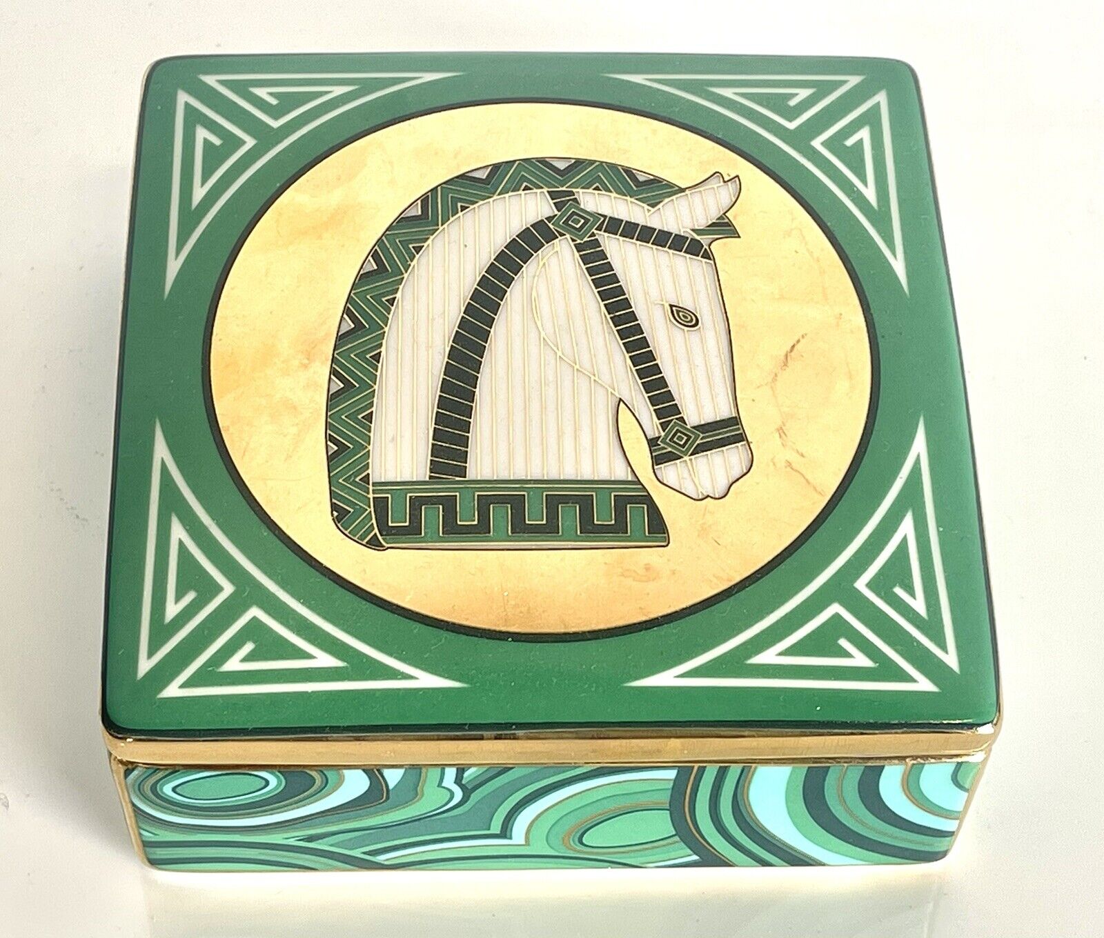 Jonathan Adler Roman Horse Porcelain Trinket Box