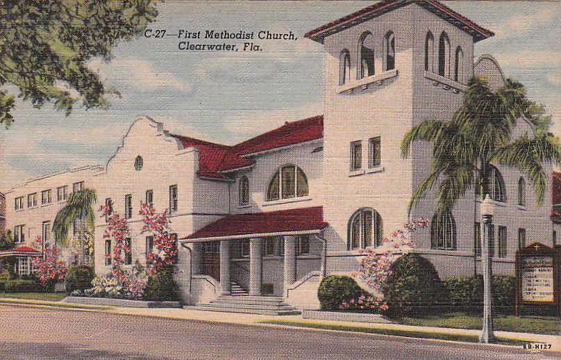  Postcard First Methodist Church Clearwater FL 