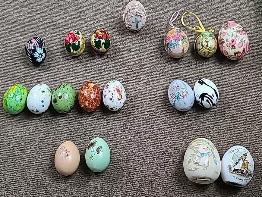 2Marble Alabaster Granite Stone Polished Eggs Multicolor Mix Lot of 19 Easter 