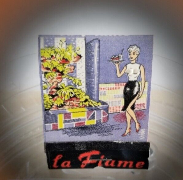 Vintage Matchbook   La Flame  Fun Gift (G016) Embossed Pin Up 