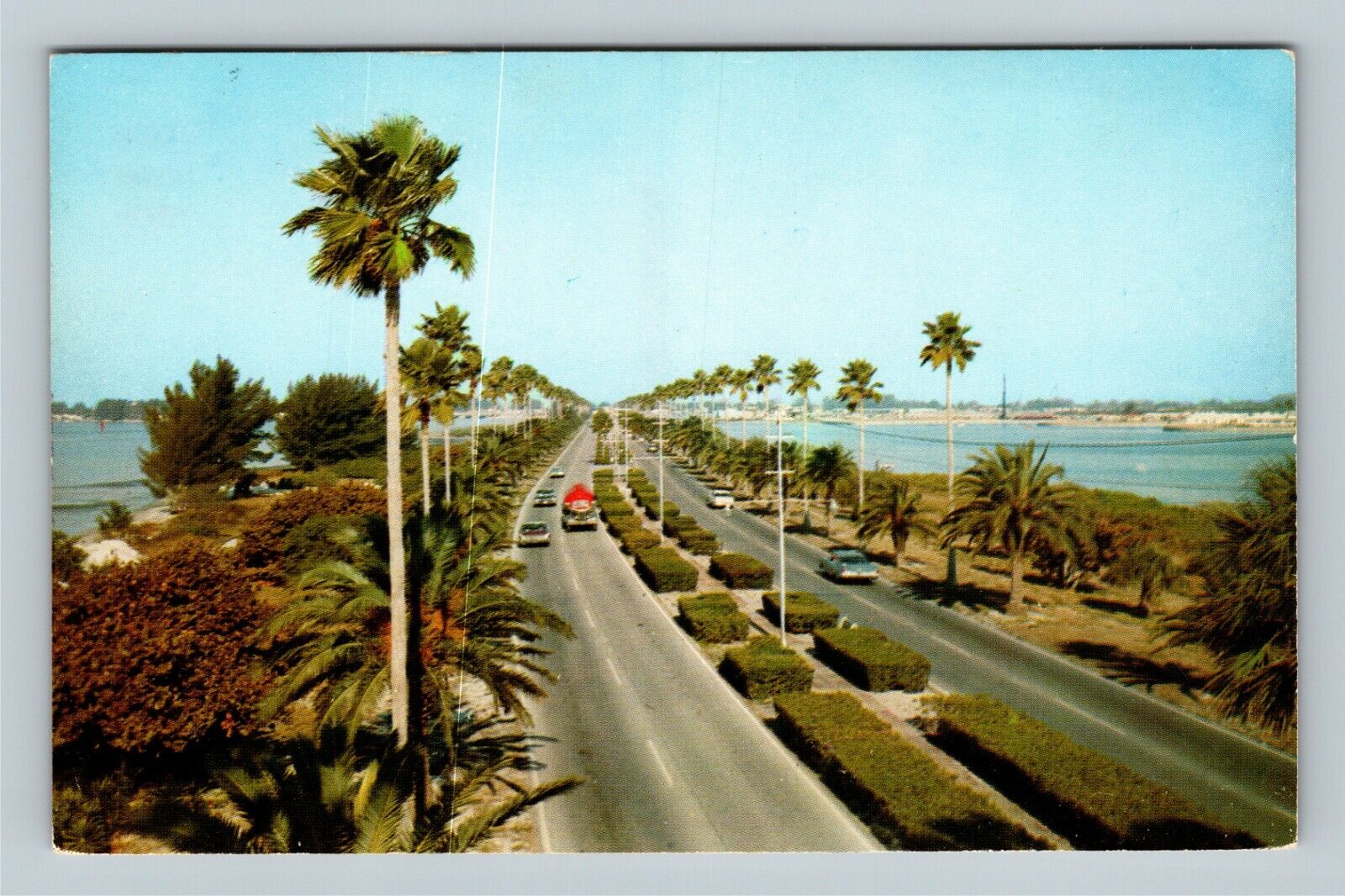 Clearwater FL, Memorial Causeway Intercoastal Waterway Chrome Florida Postcard  