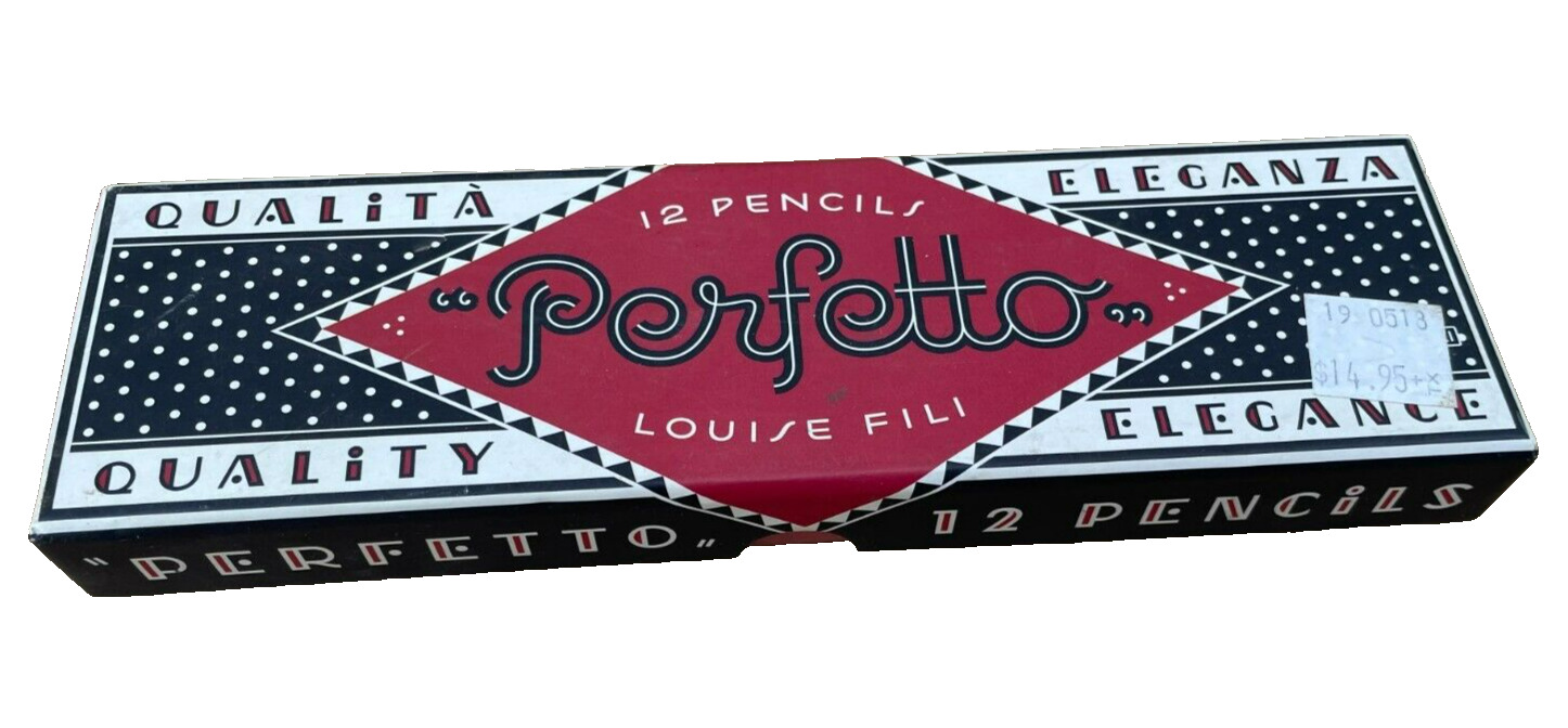 Perfetto Pencils by Louise Fili 2014 - 12 Pencils - Black & Red, New Sealed