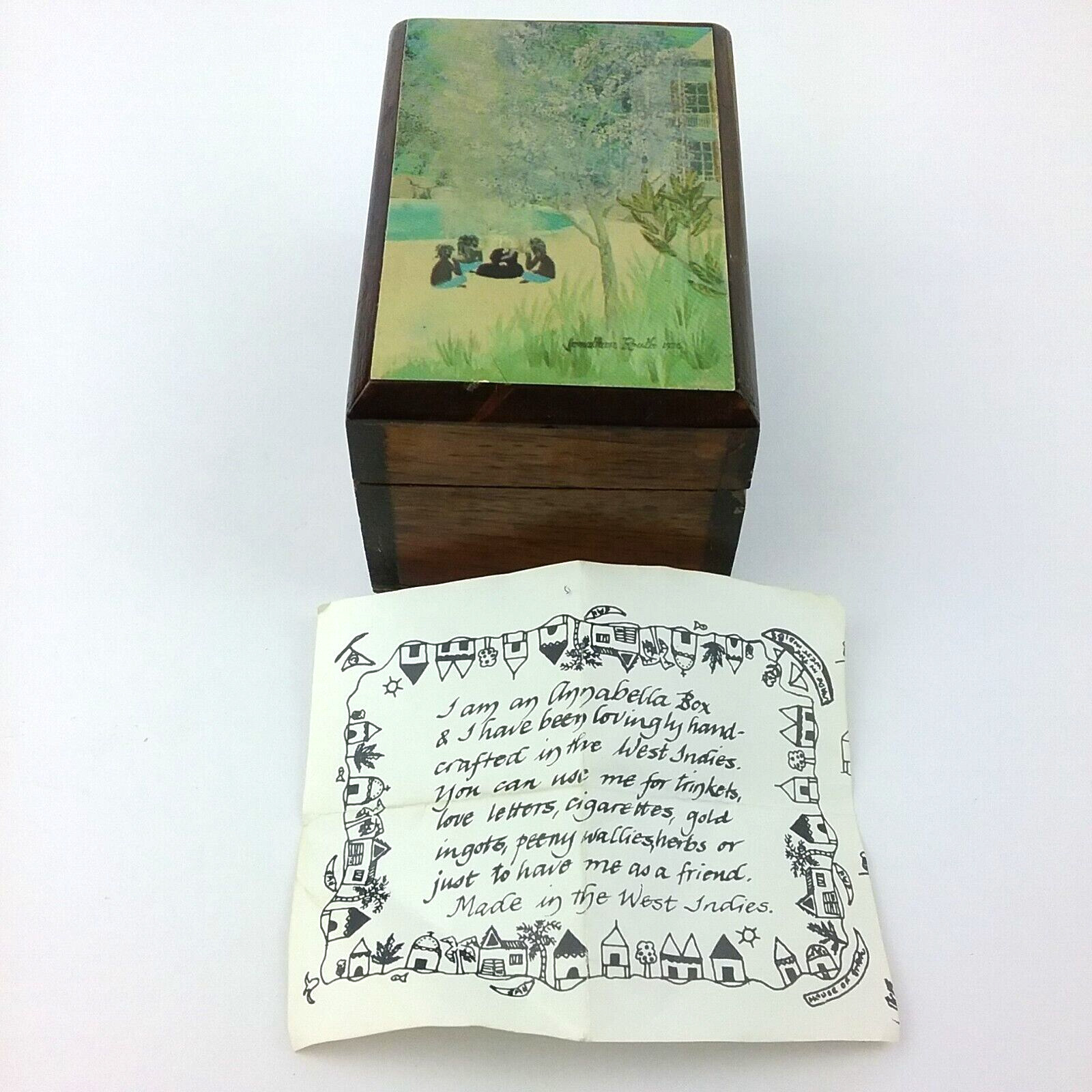 Annabella Trinket Wooden Box Jonathan Raudle 1926 Print - Original Paper of Box
