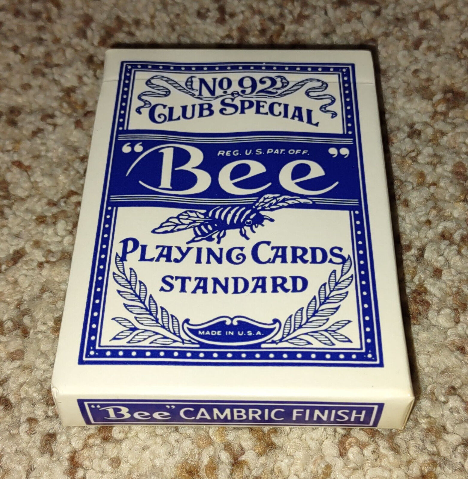 SEALED Vintage Bee Playing Cards Standard Blue Back No 67 Consolidated Dougherty