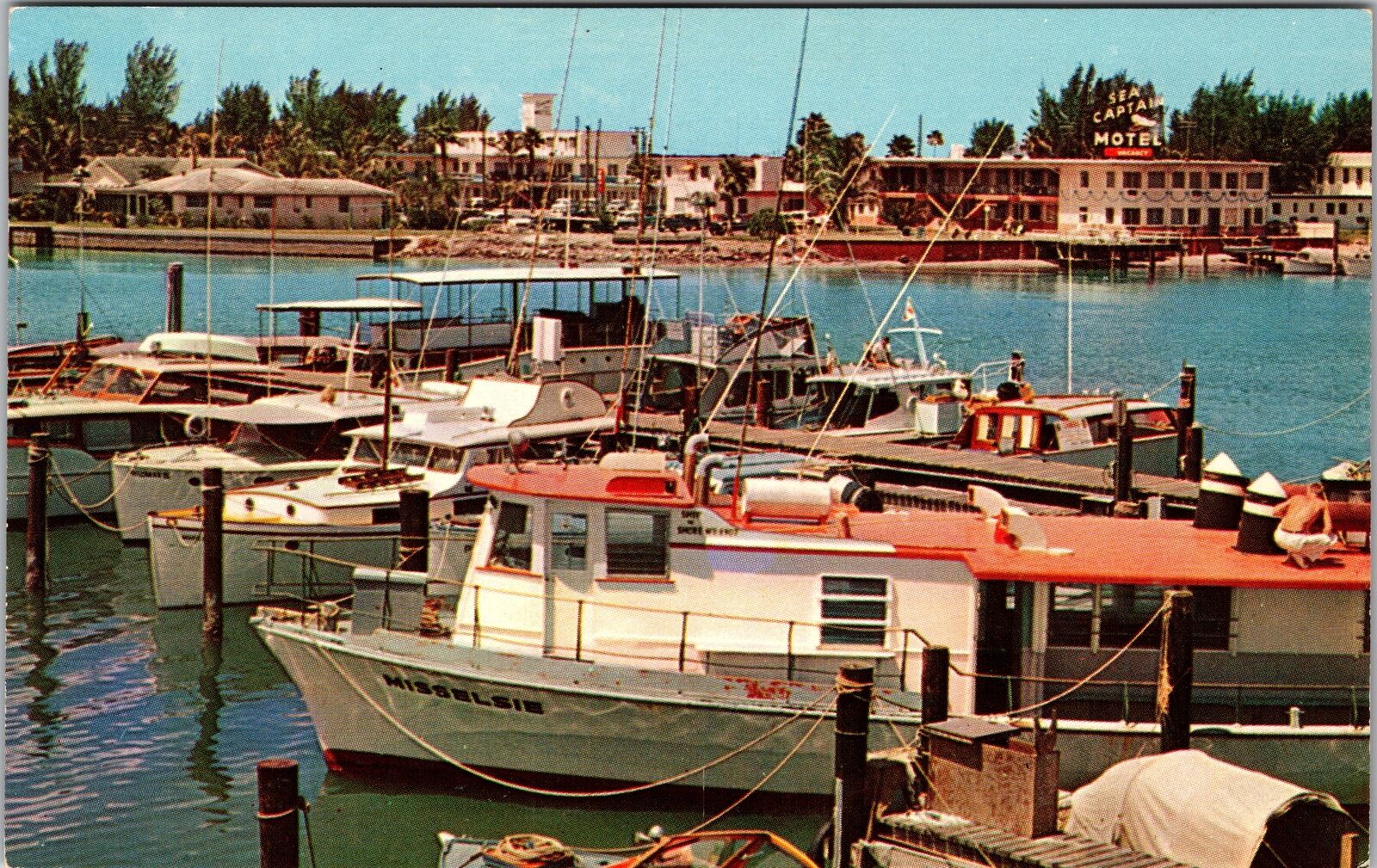 Clearwater FL-Florida, Clearwater Marina, Boat Dock, Vintage Postcard