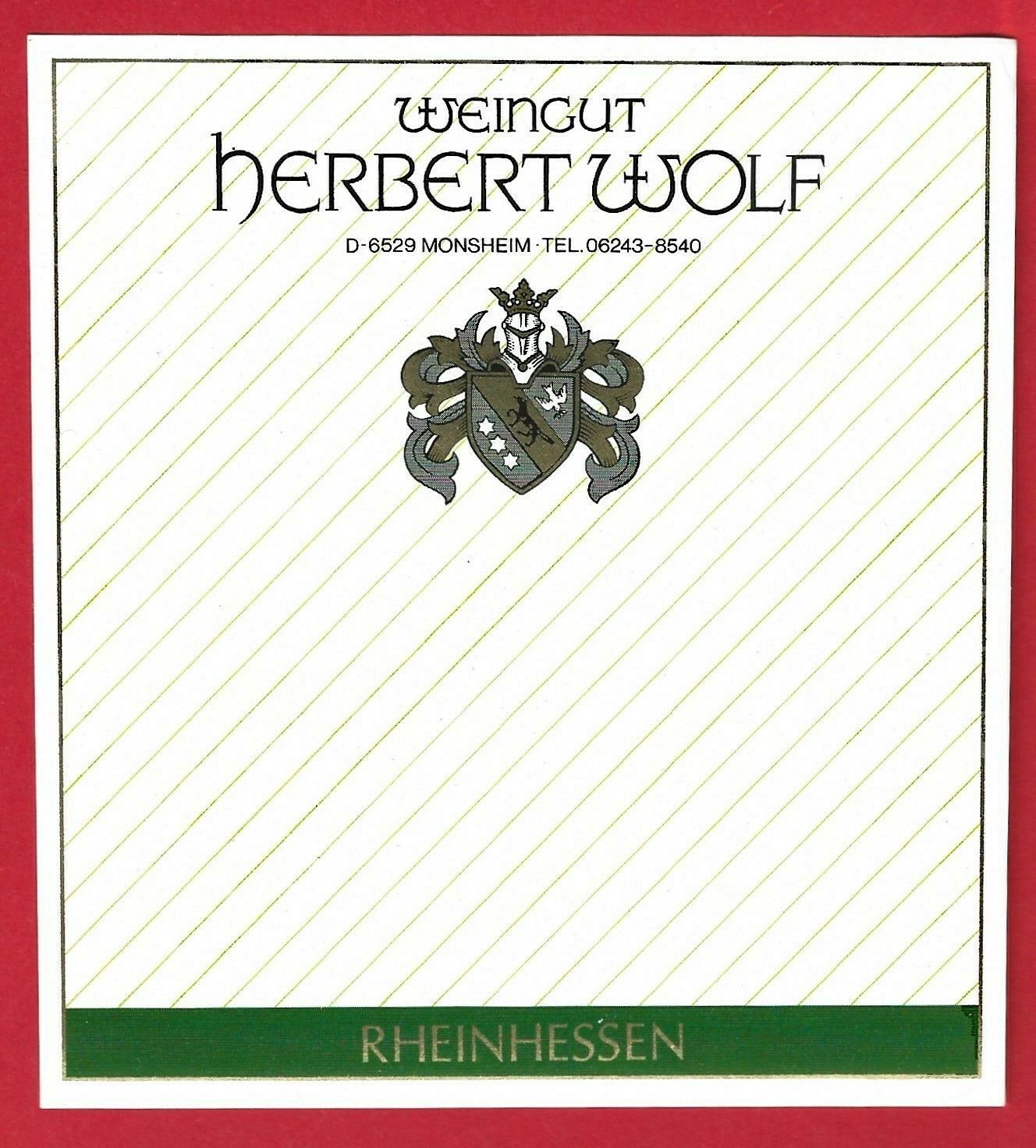 D120 label wine label RHEINHESSEN WINERY Herbert WOLF,6529 MONSHEIM