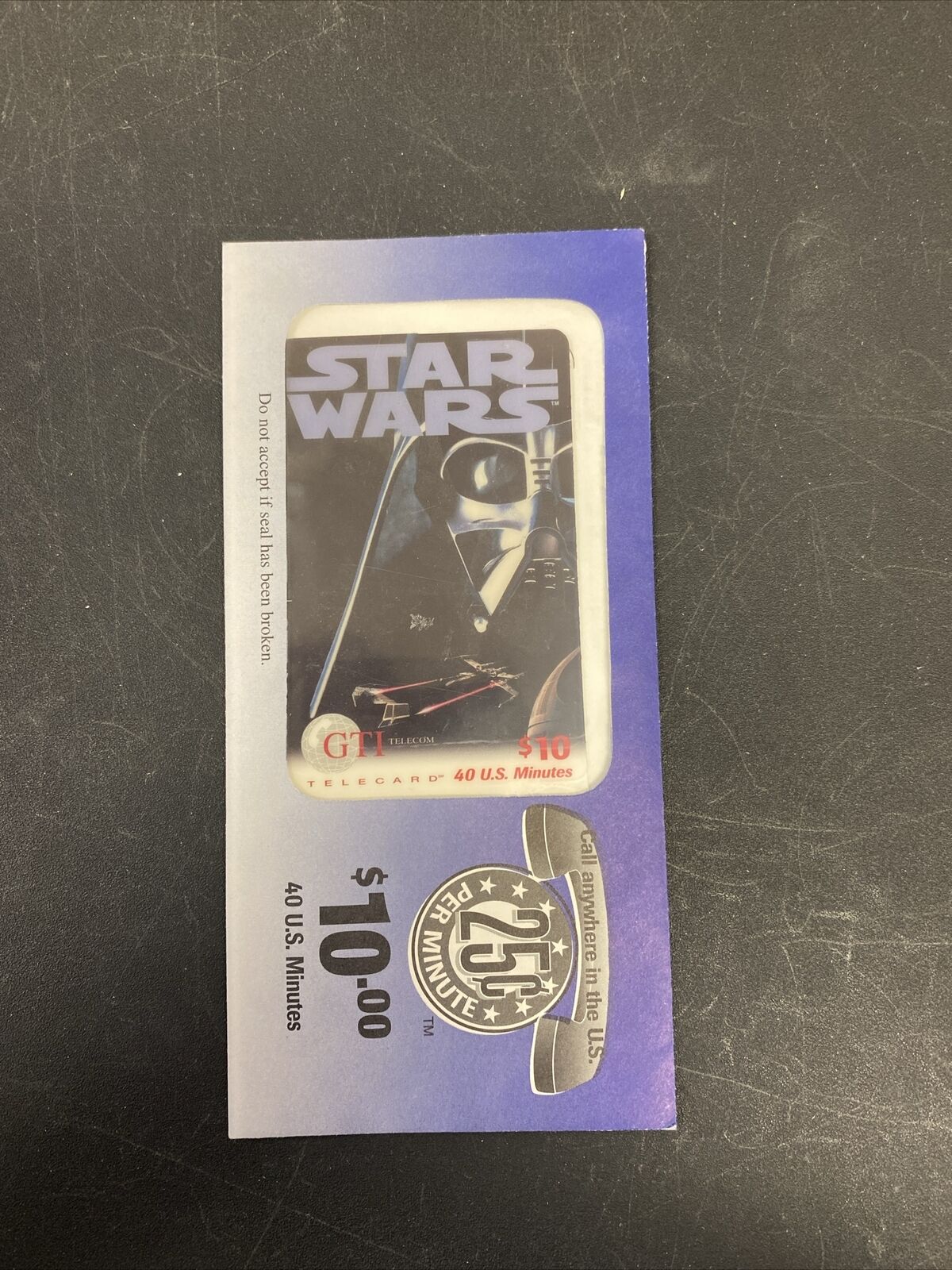 Star Wars Darth Vader Collectible 1990’s Unused Vintage Sealed Phone Card