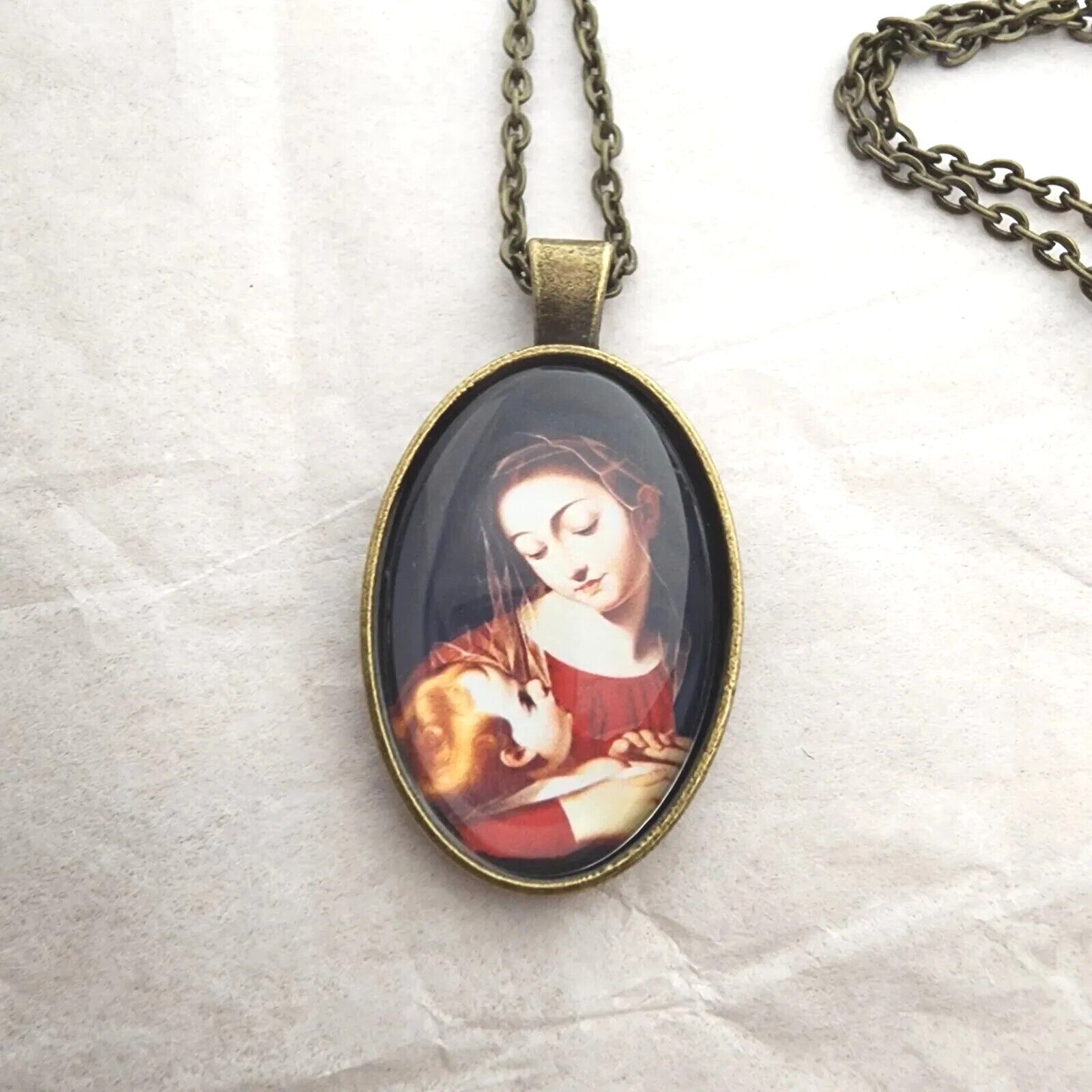 Breastfeeding Our Lady Leche Medal Catholic Picture Pendant Cabochon Photo Gift