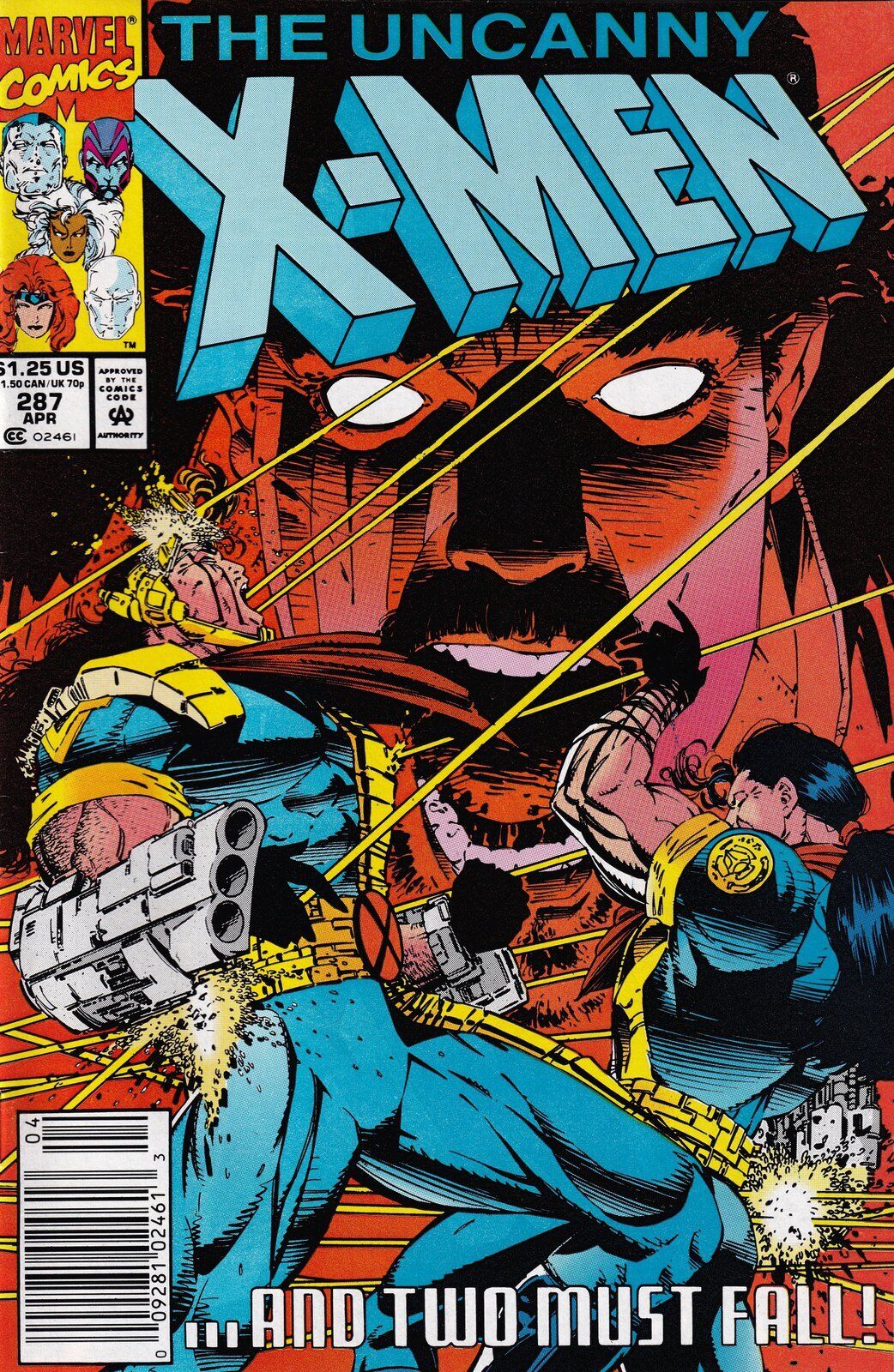 The Uncanny X-Men #287 Newsstand Cover (1981-2011) Marvel Comics