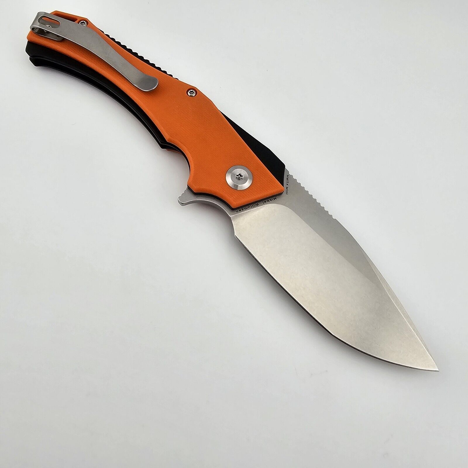 Kansept Knives Mini Hellx Folding Knife Orange G10 Handles D2 Blade T2008A5