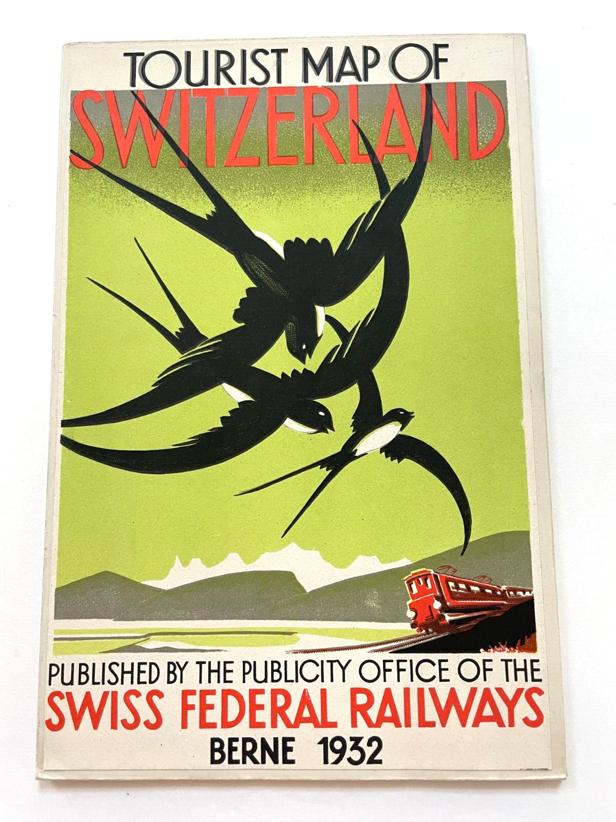 1932 Switzerland Tourist Map Published by Swiss Federal Railways - Nice Cover  *