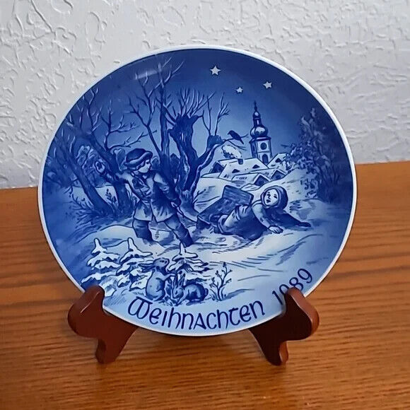 Bareuther Weihnachten 1989 Collector's Porcelain Plate Bavaria Germany COOL