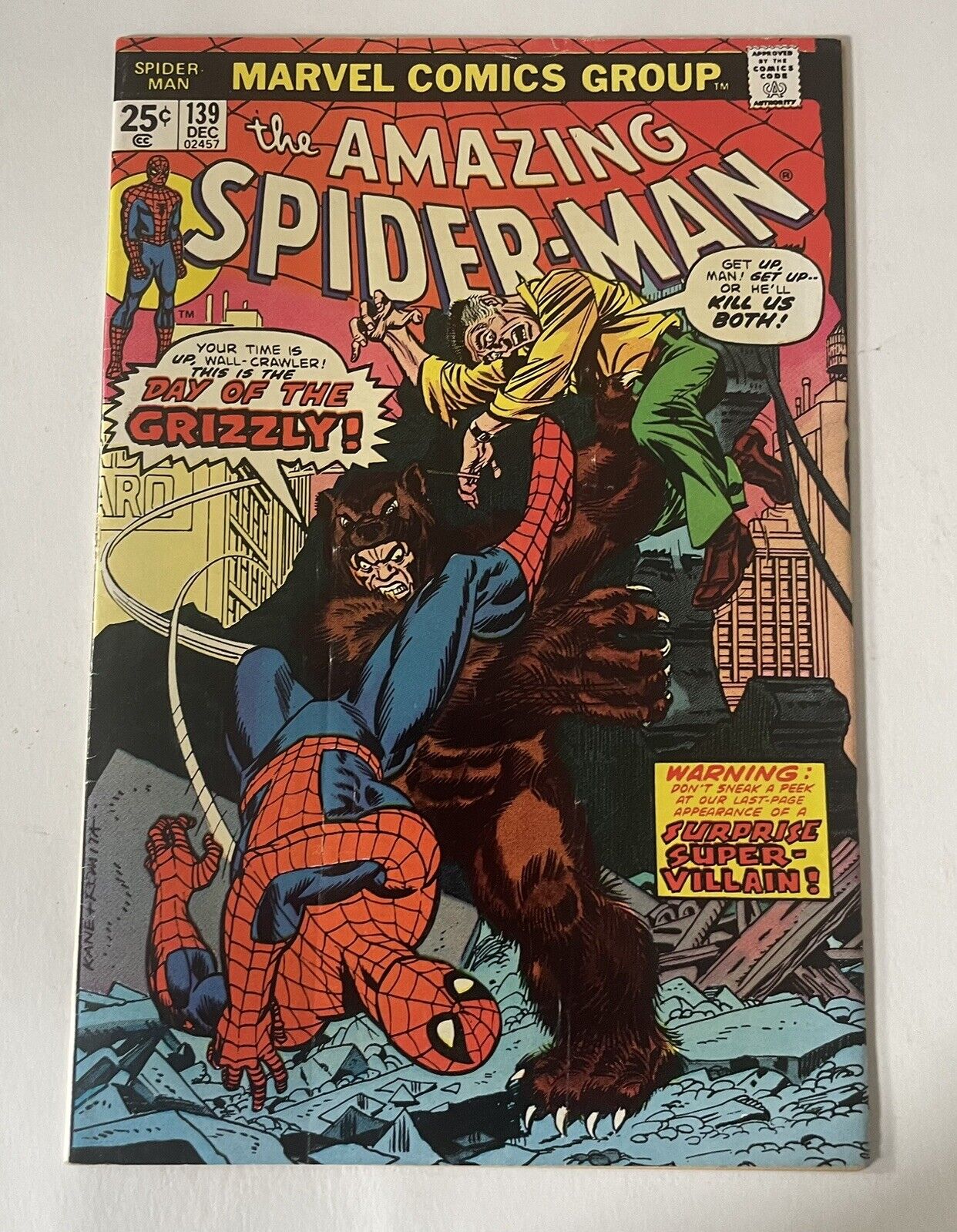 Amazing Spider-Man #139 Marvel | 1974 1st App The Grizzly | MVS Intact | FN/VF