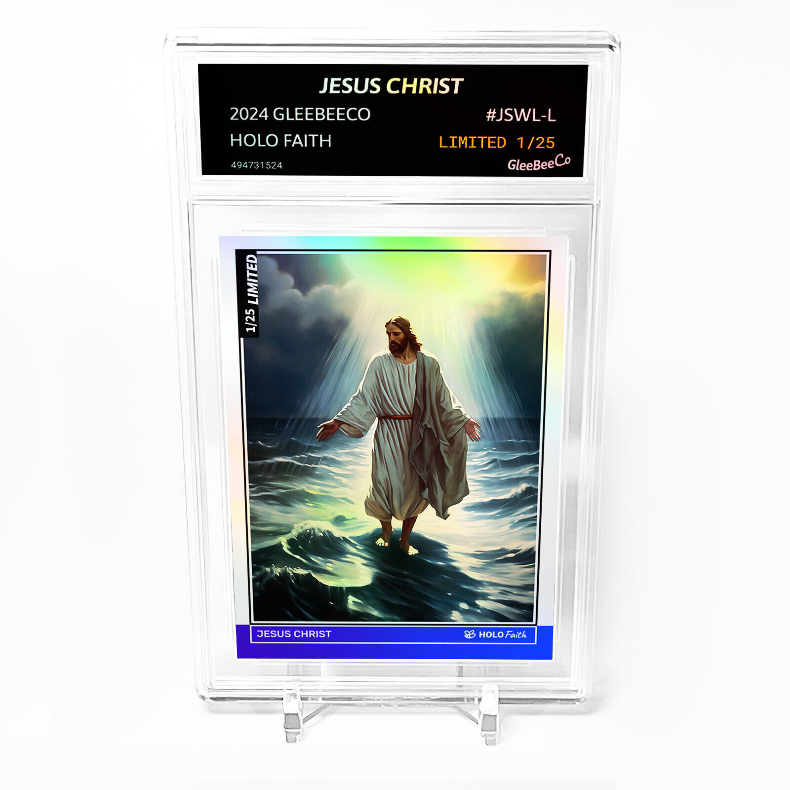 JESUS CHRIST Walking on Water Art Card 2024 GleeBeeCo Holo Faith #JSWL-L /25