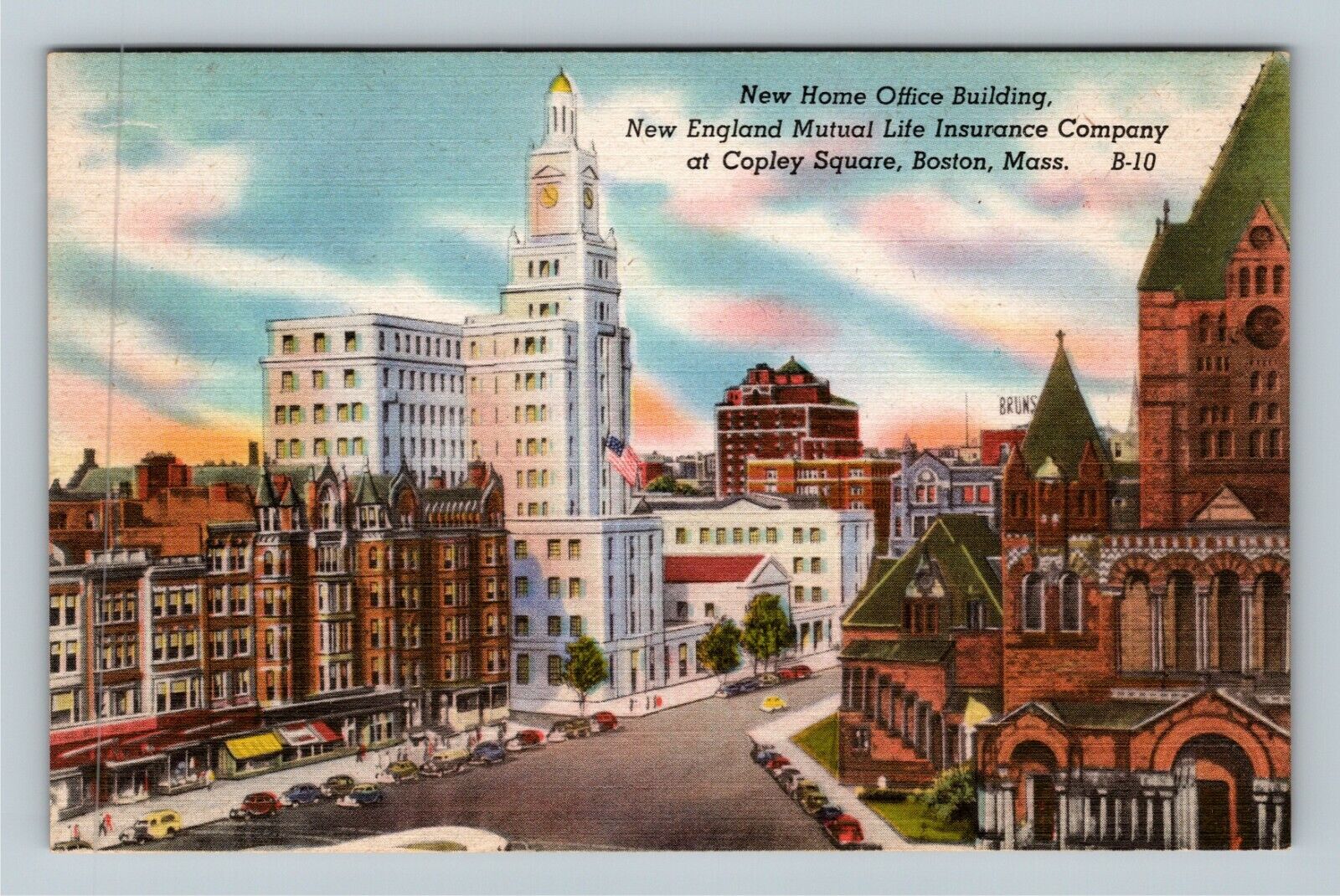 Boston, MA-Massachusetts, New England Mutual Life Bldg., Vintage Postcard