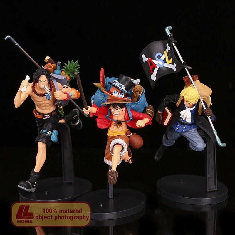 Anime OP Sabo Luffy Ace Brotherhood Running PVC Action Figure Statue Toy Gift