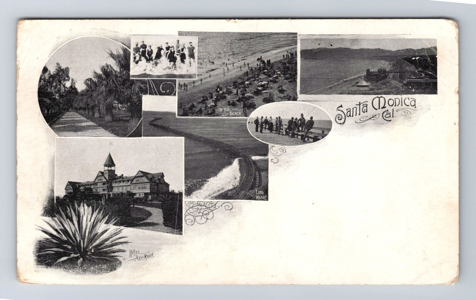 Santa Monica CA-California, Montage Of Images, Beach, Vintage Postcard